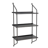 Sindre shelf, black, metal