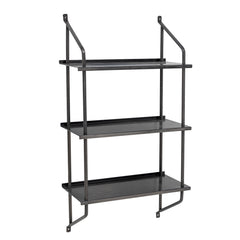 Sindre shelf, black, metal