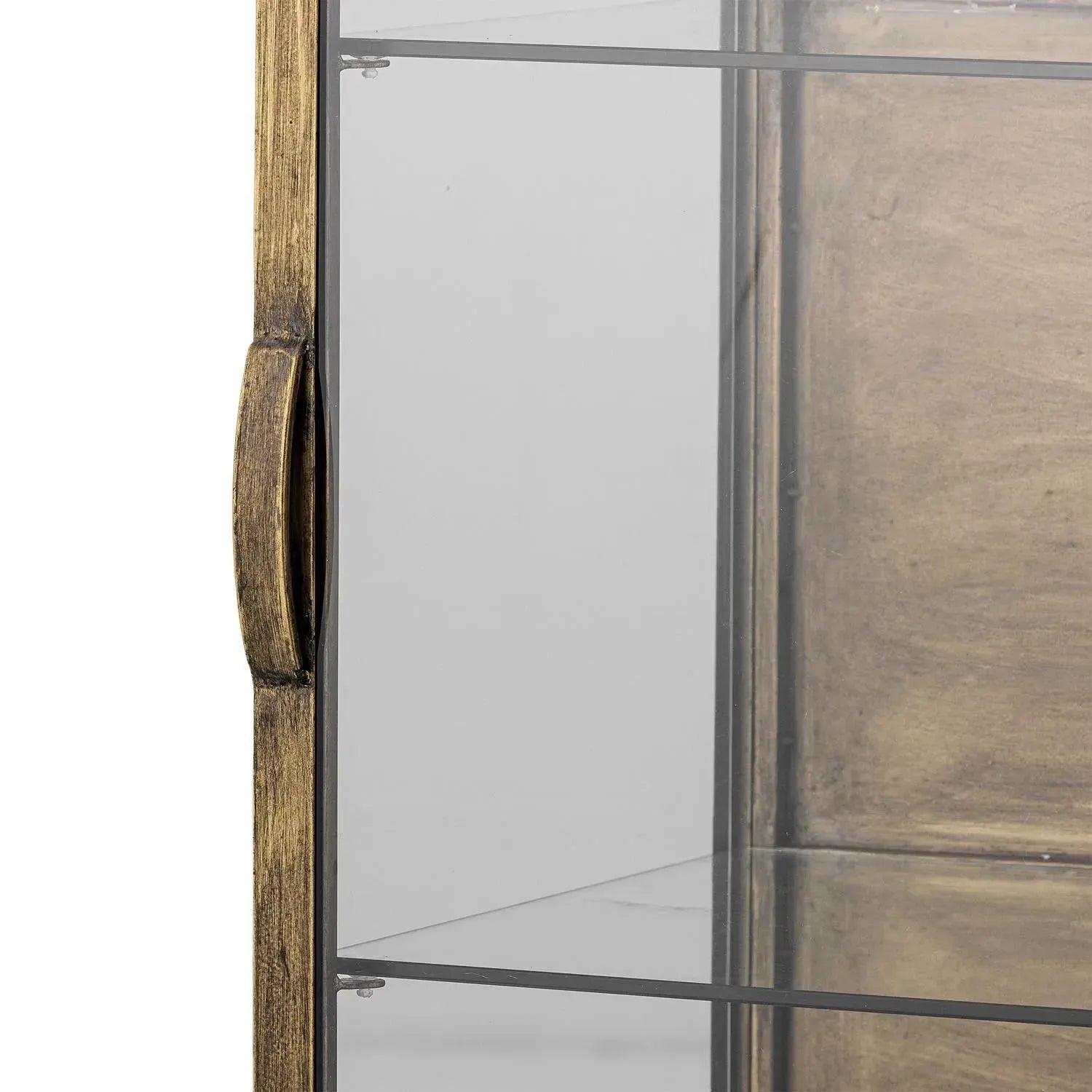Saone Kabinett, Brass, Gehärtetes Glas in Messing präsentiert im Onlineshop von KAQTU Design AG. Standregal ist von Bloomingville