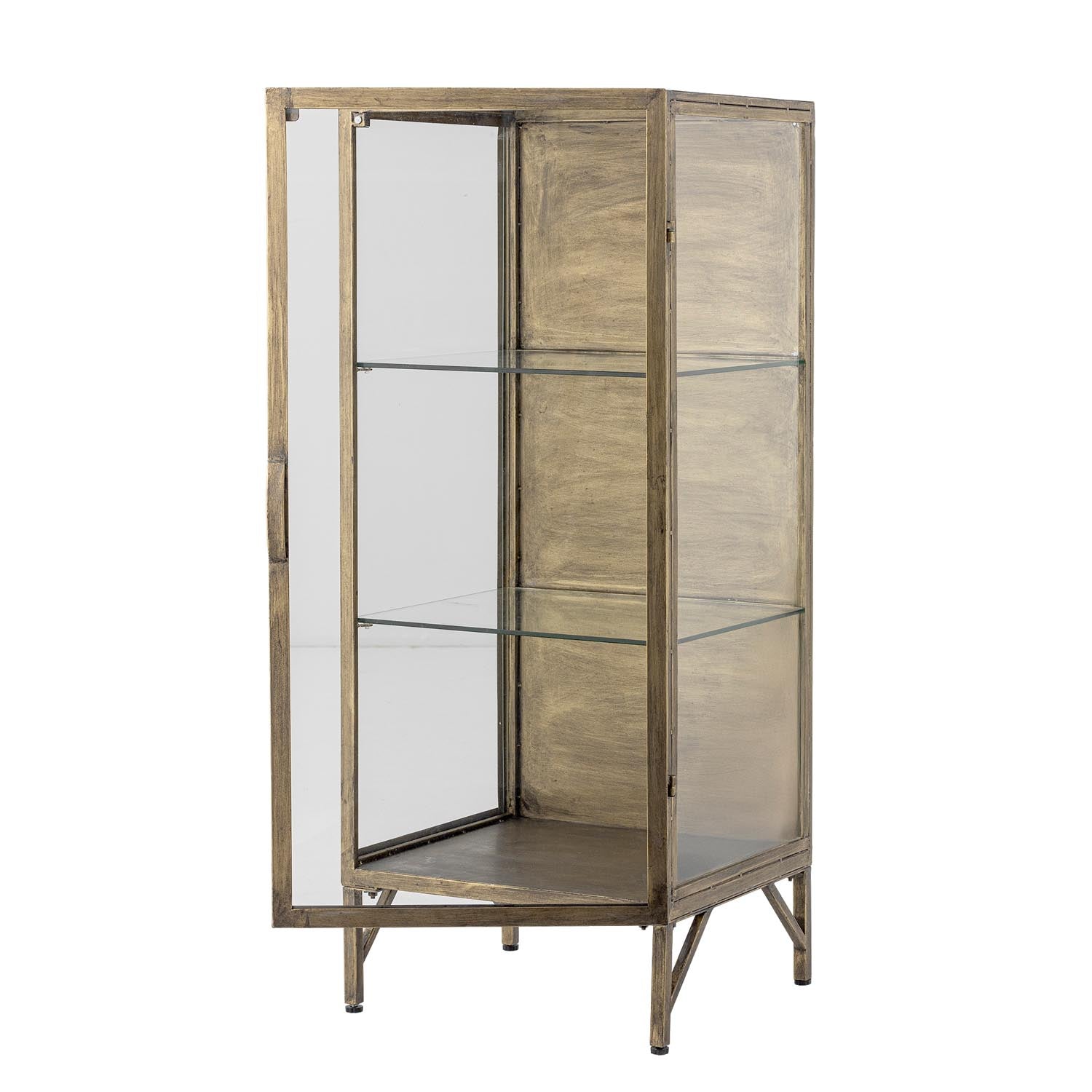 Saone Kabinett, Brass, Gehärtetes Glas in Messing präsentiert im Onlineshop von KAQTU Design AG. Standregal ist von Bloomingville