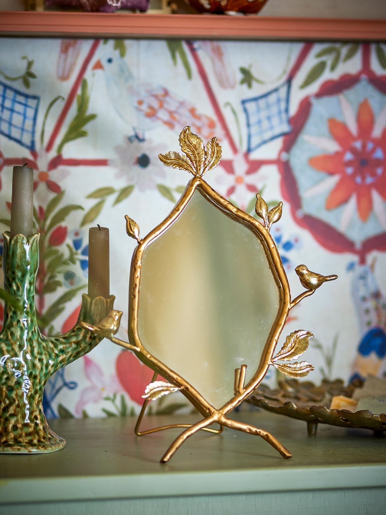 Avila Tischspiegel, Gold, Metall in Gold präsentiert im Onlineshop von KAQTU Design AG. Tischspiegel ist von Creative Collection