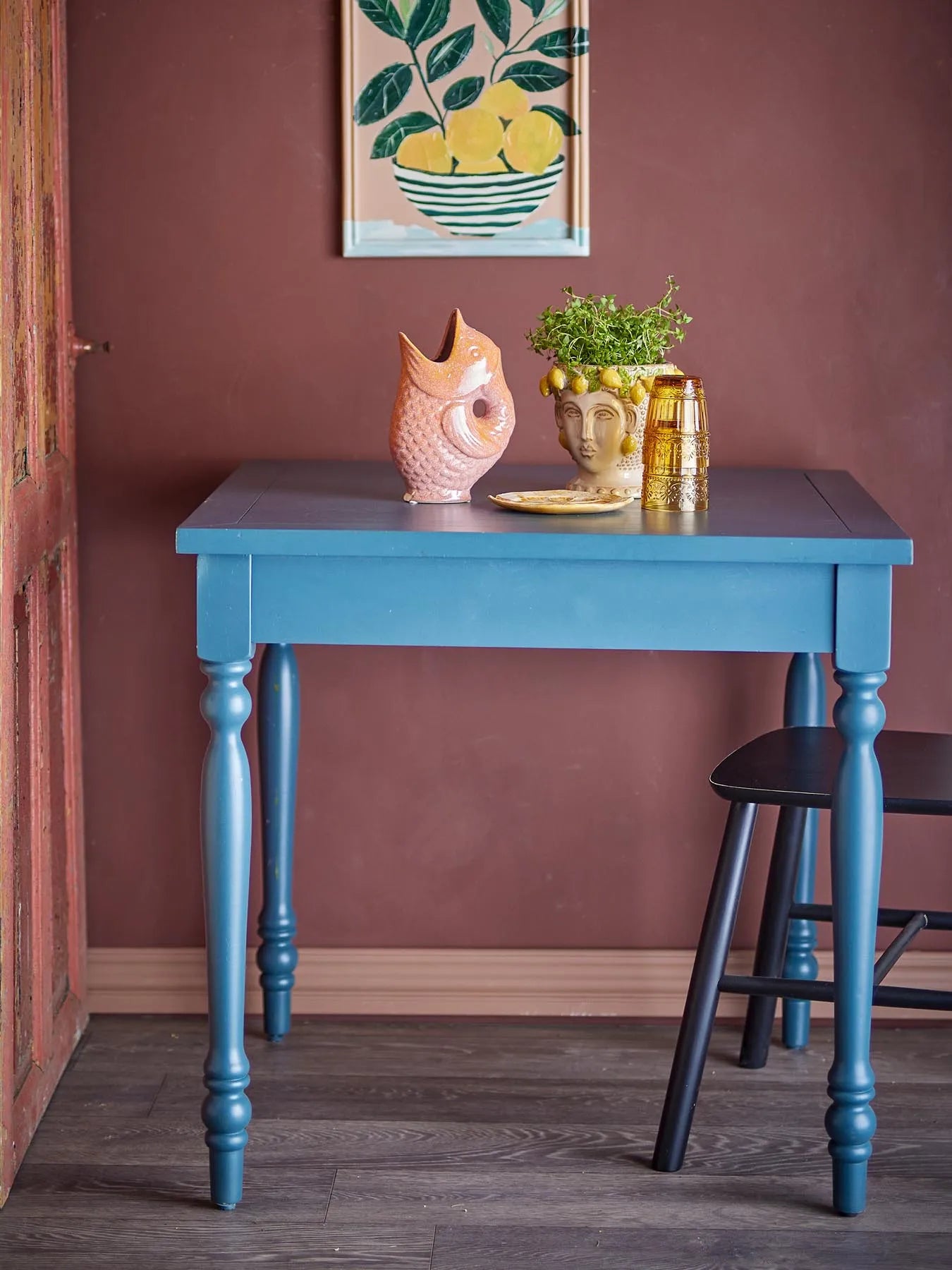 Bassy Esstisch, Blau, Tannenholz in Blau präsentiert im Onlineshop von KAQTU Design AG. Gartentisch ist von Creative Collection