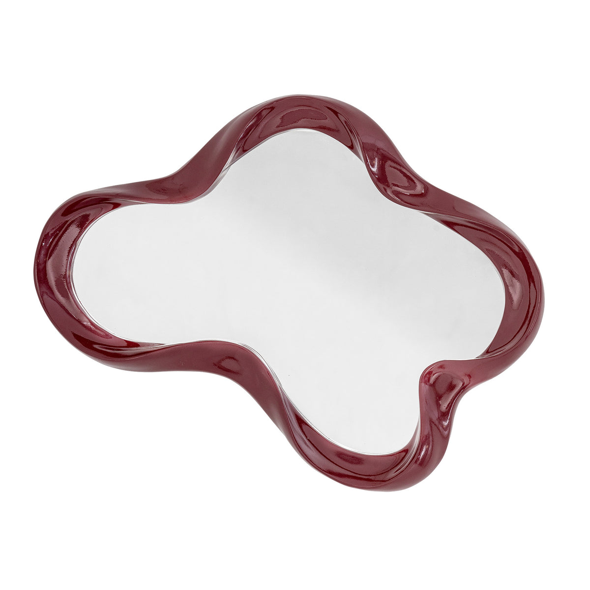 Violeta Wand-Spiegel, Rot, Polyresin in Rot präsentiert im Onlineshop von KAQTU Design AG. Wandspiegel ist von Bloomingville