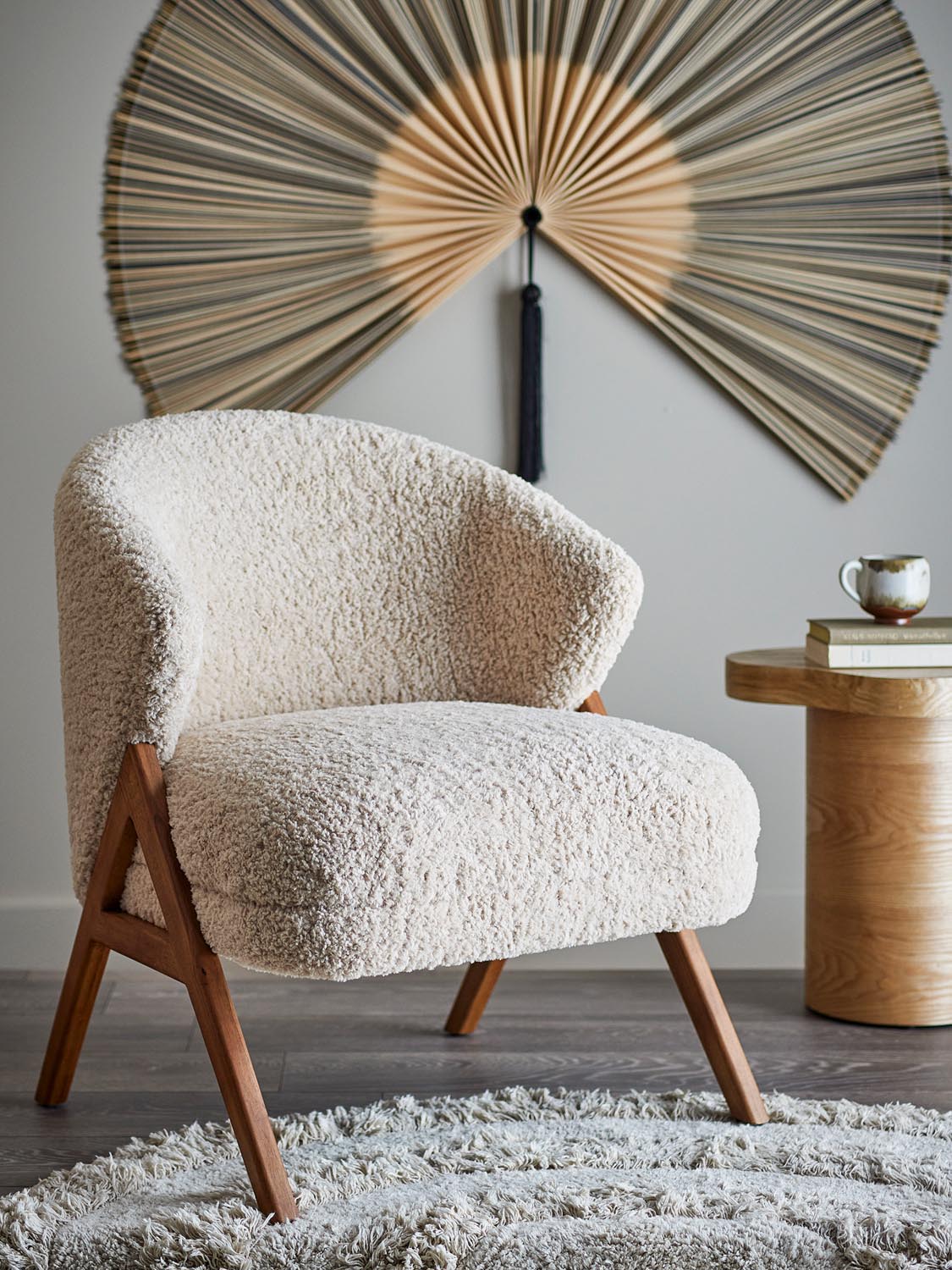 Camino Loungesessel, Natur, FSC®100%, Gummibaumholz in Nature präsentiert im Onlineshop von KAQTU Design AG. Sessel ist von Bloomingville