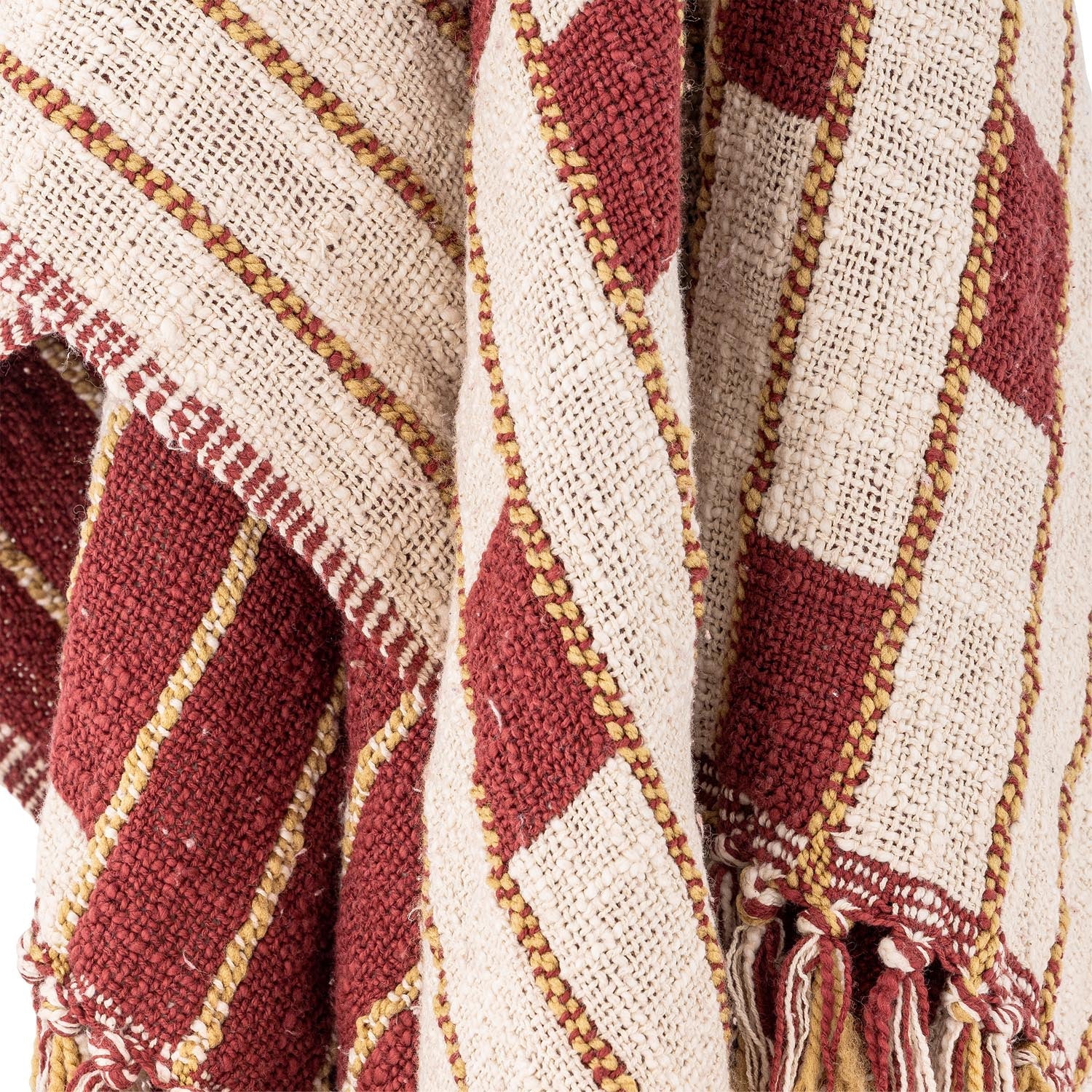 Cang Decke, Rot, Baumwolle in Rot präsentiert im Onlineshop von KAQTU Design AG. Bettüberwurf ist von Bloomingville