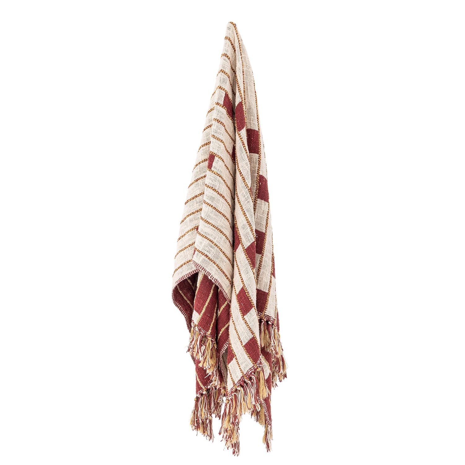Cang Decke, Rot, Baumwolle in Rot präsentiert im Onlineshop von KAQTU Design AG. Bettüberwurf ist von Bloomingville