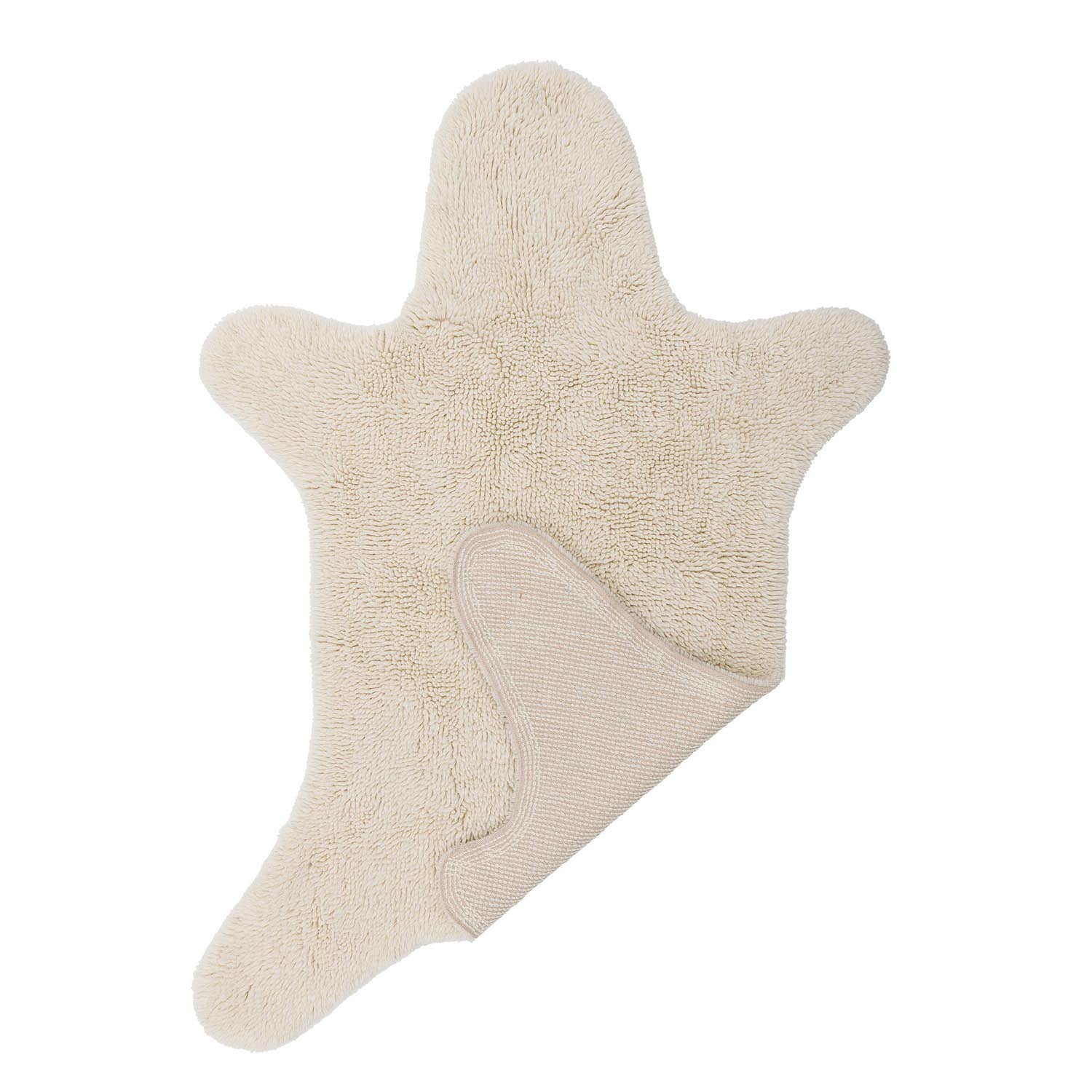 Gestalten Sie das Kinderzimmer mit dem charmanten Bear Teppich von Bloomingville Mini – ein weicher, weißer Wollteppich, der Gemütlichkeit und Freude bringt!