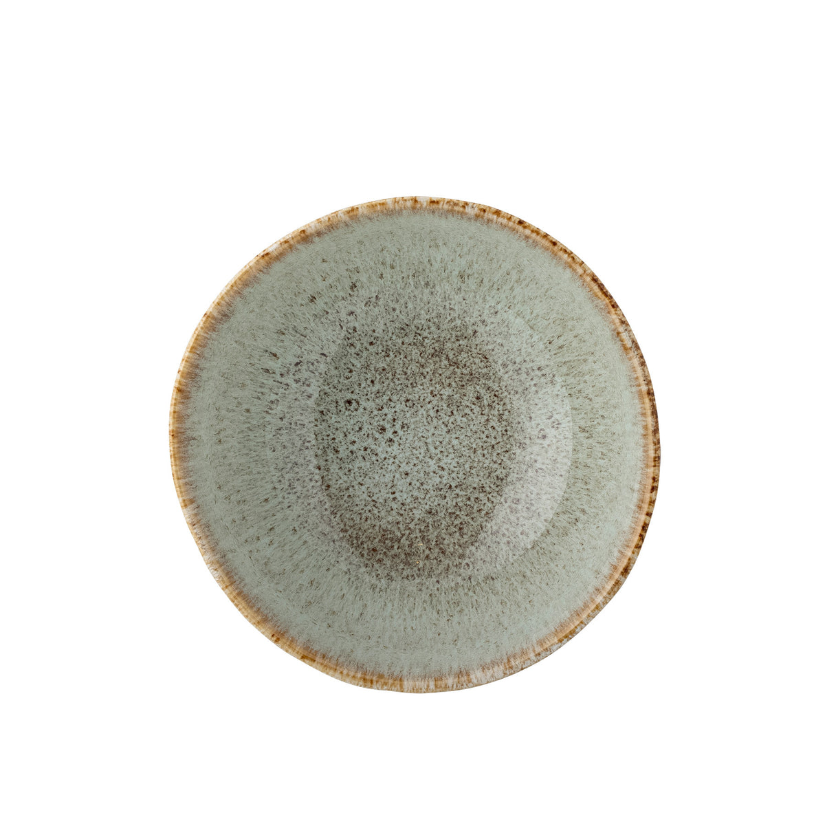 Runde Schale aus Steingut in Beige mit reaktiver Glasur, weiche Form, Serie Fleur von Creative Collection, auf hellem Hintergrund fotografiert