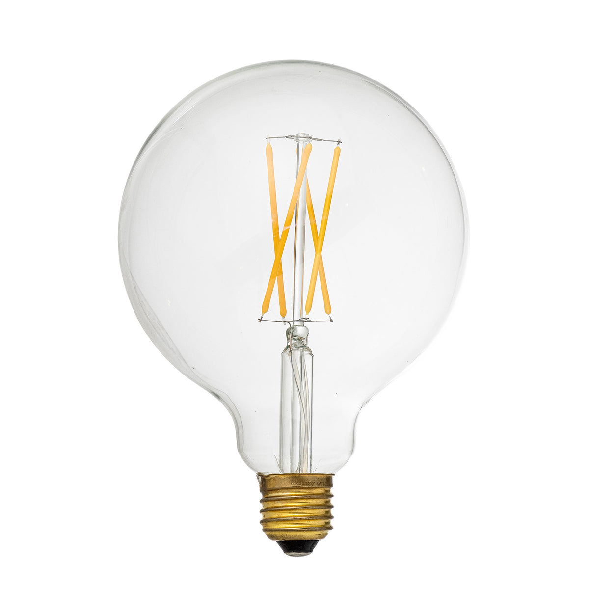 Birnenförmige Mega Edison Led-Glühbirne aus klarem Glas mit gelben Filamentstreifen