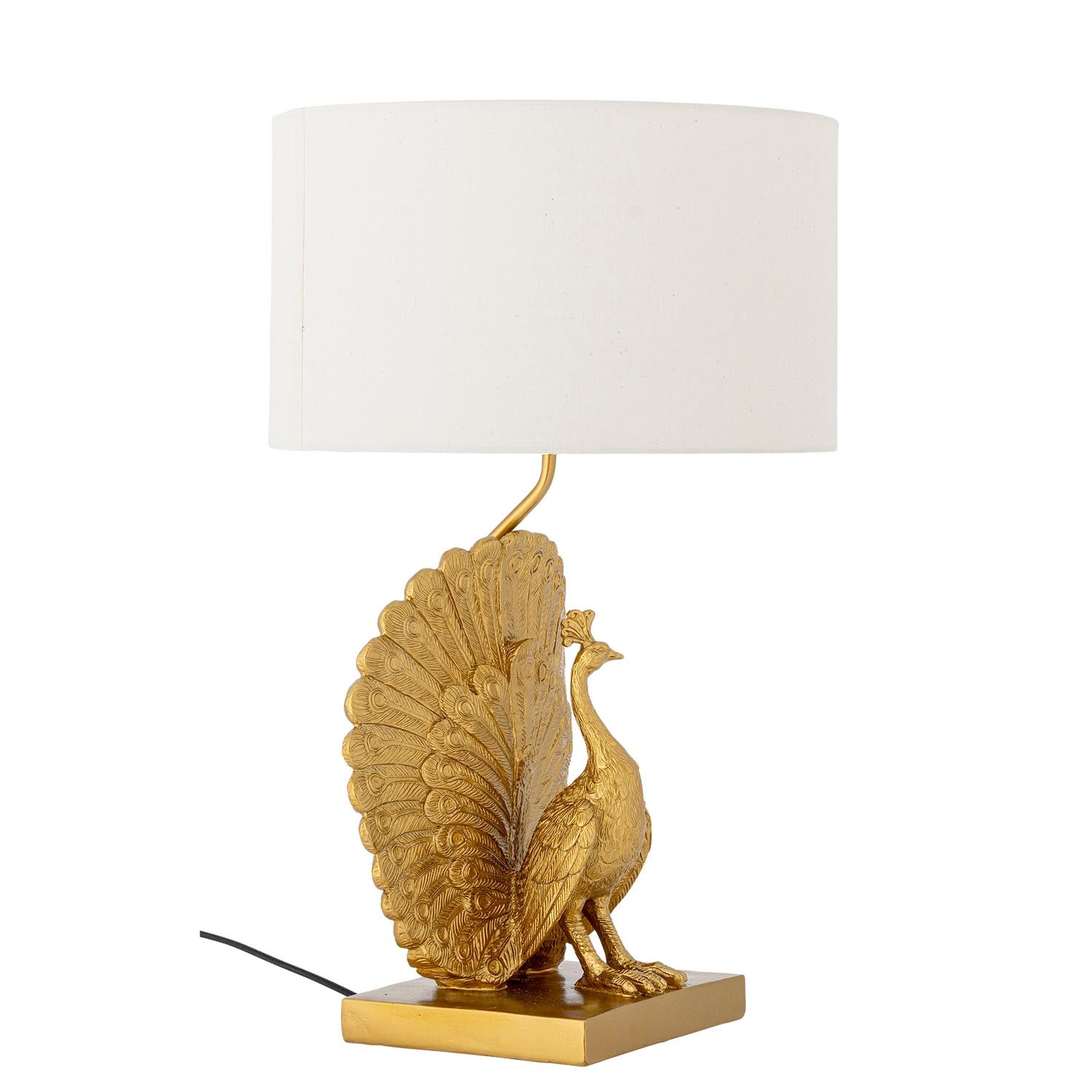 Peacock Tischlampe, Gold, Polyresin in Gold präsentiert im Onlineshop von KAQTU Design AG. Tischleuchte ist von Creative Collection