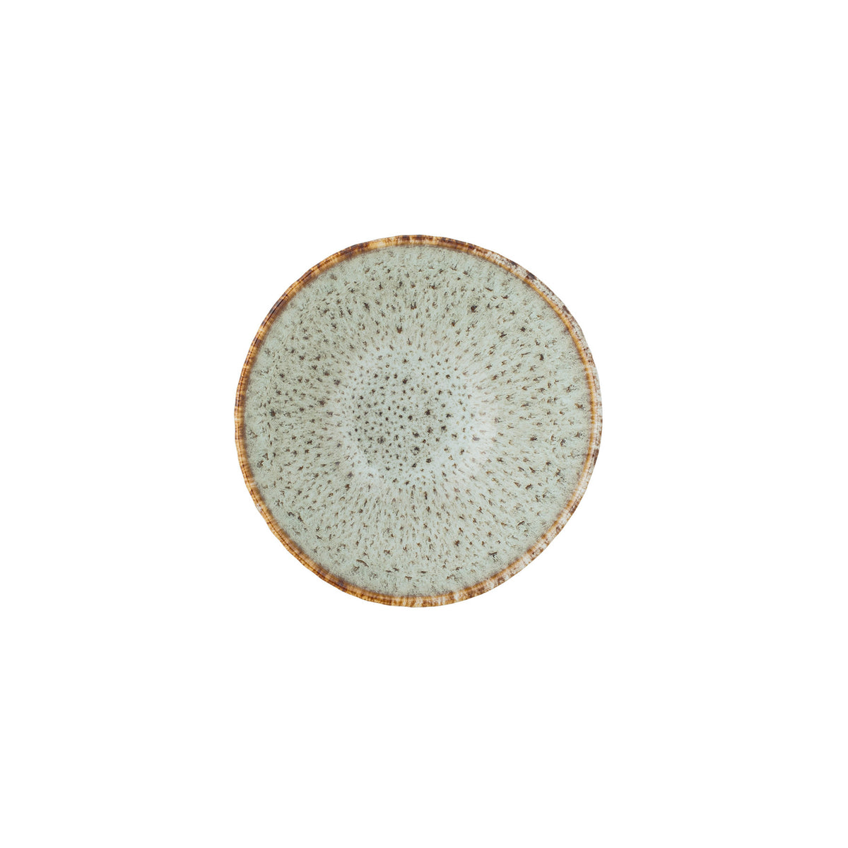 Runde Schale aus Steingut in Beige mit reaktiver Glasur, weiche Form, Serie Fleur von Creative Collection, auf hellem Hintergrund fotografiert