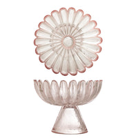 Nalu Sockelschale, Rose, Glas