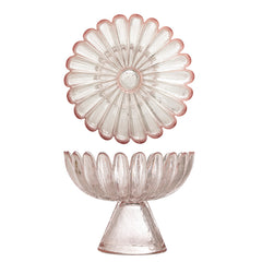 Nalu Sockelschale, Rose, Glas