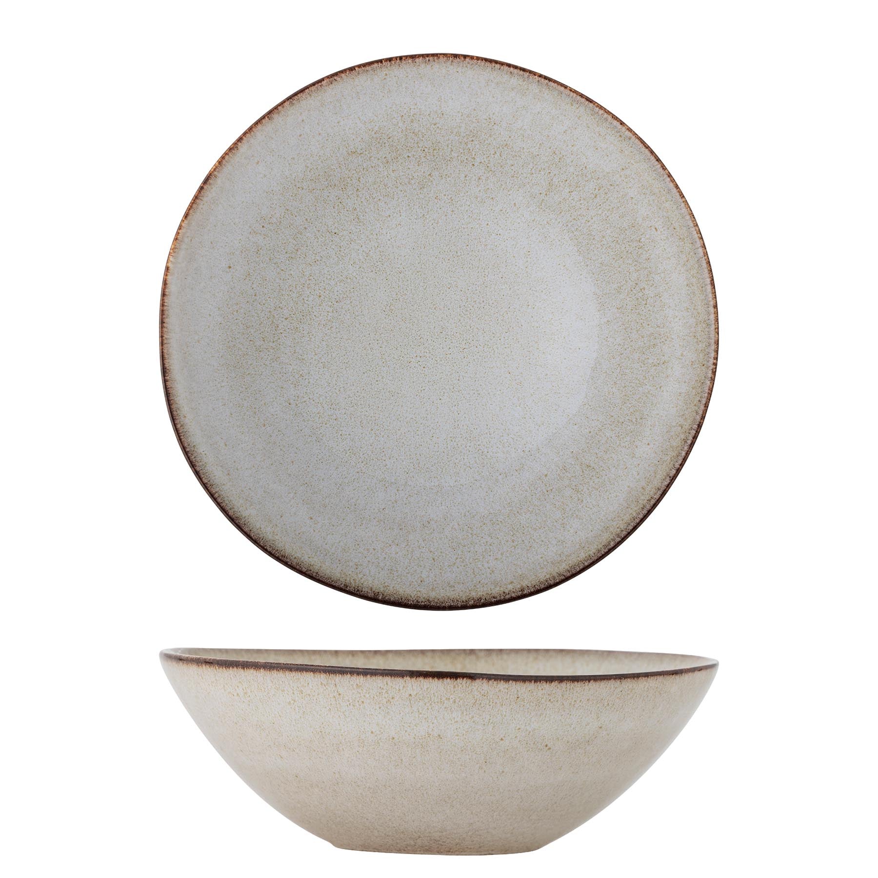 Sandrine Schale, Natur, Steingut in Nature präsentiert im Onlineshop von KAQTU Design AG. Schale ist von Bloomingville