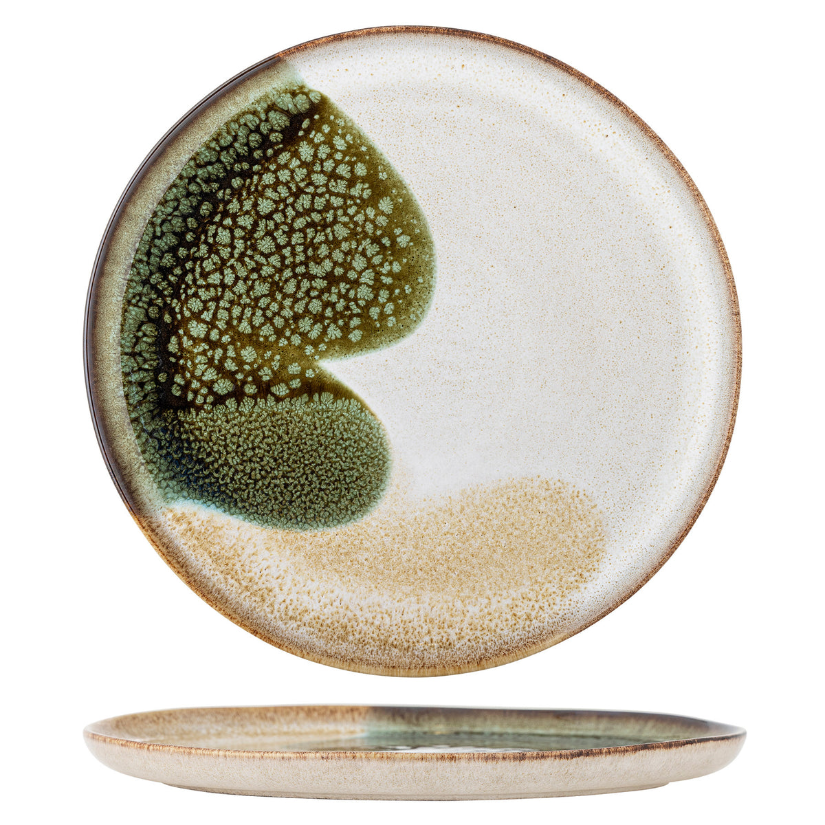 Jules Teller, Grün, Steingut in Green präsentiert im Onlineshop von KAQTU Design AG. Teller ist von Bloomingville