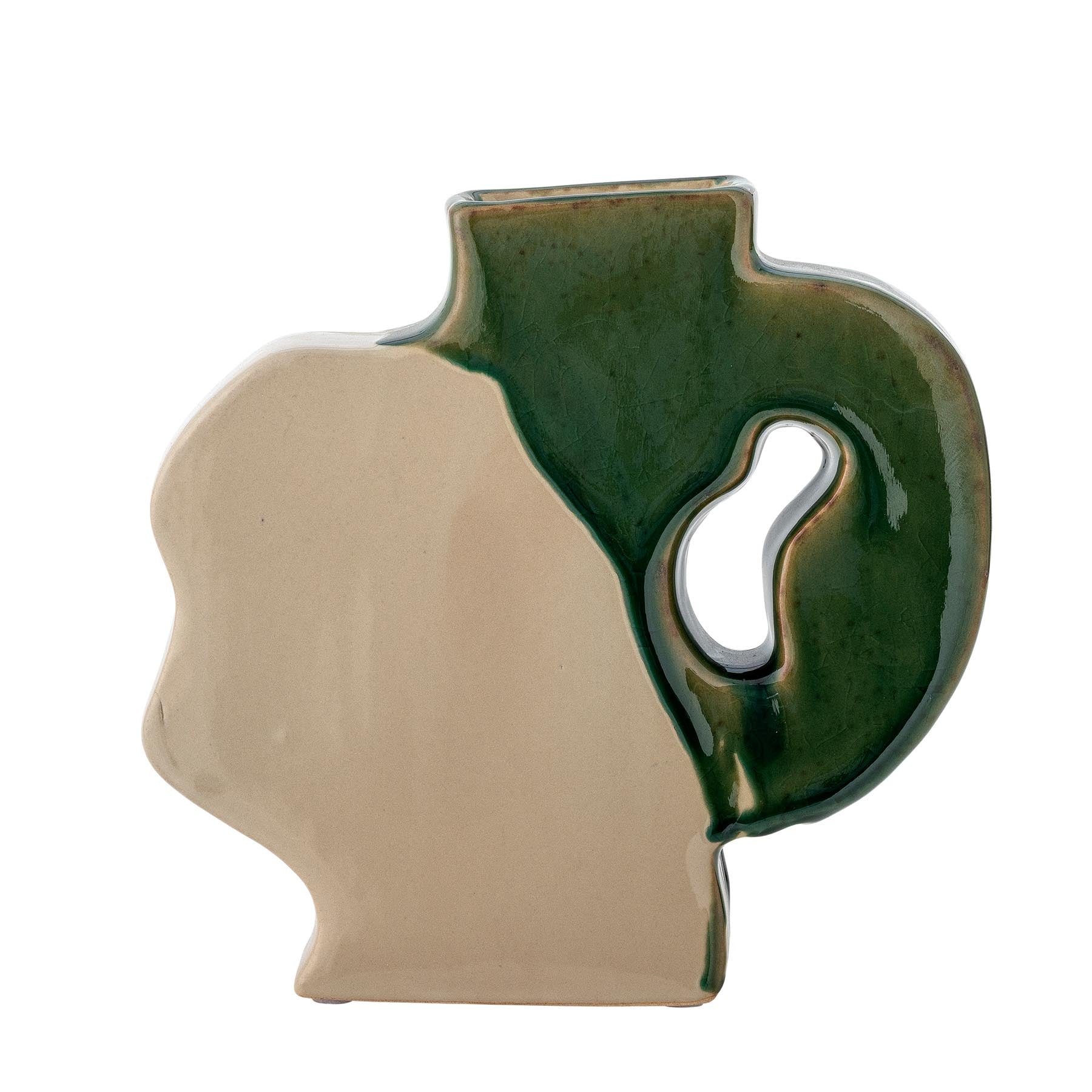 River Vase, Grün, Steingut in Green präsentiert im Onlineshop von KAQTU Design AG. Vase ist von Bloomingville