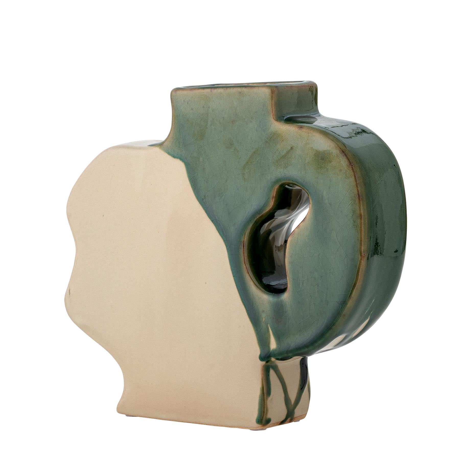 River Vase, Grün, Steingut in Green präsentiert im Onlineshop von KAQTU Design AG. Vase ist von Bloomingville