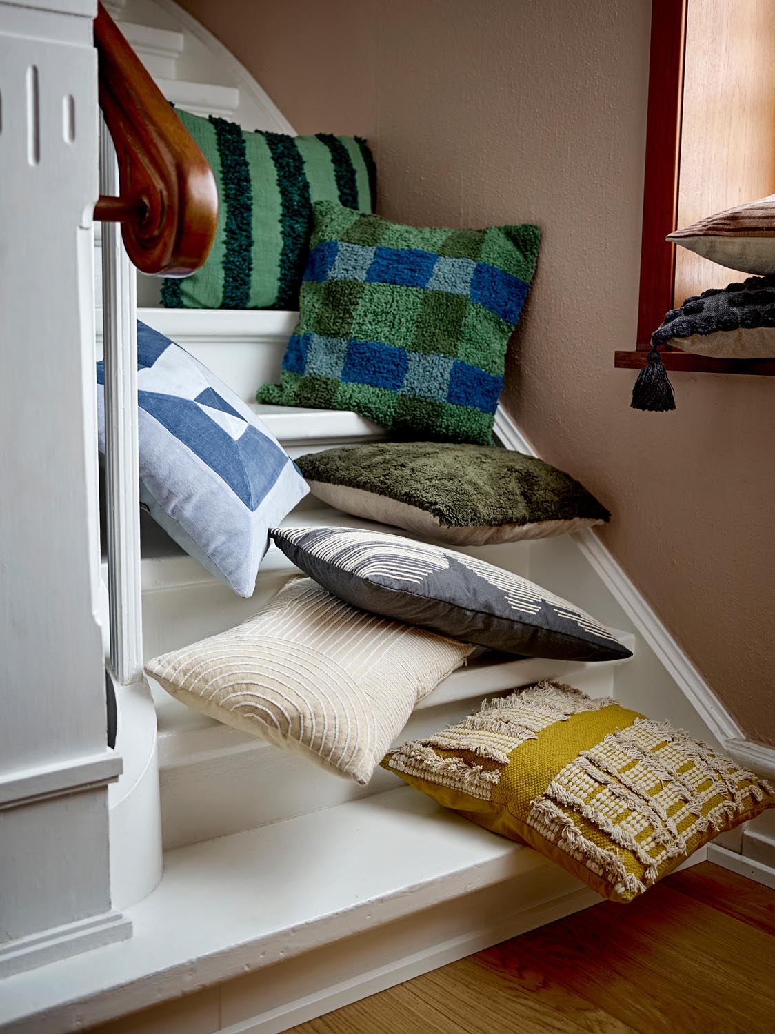 Cory Kissen, Grün, Baumwolle OEKO-TEX® in Green präsentiert im Onlineshop von KAQTU Design AG. Deko Kissenbezug ist von Bloomingville