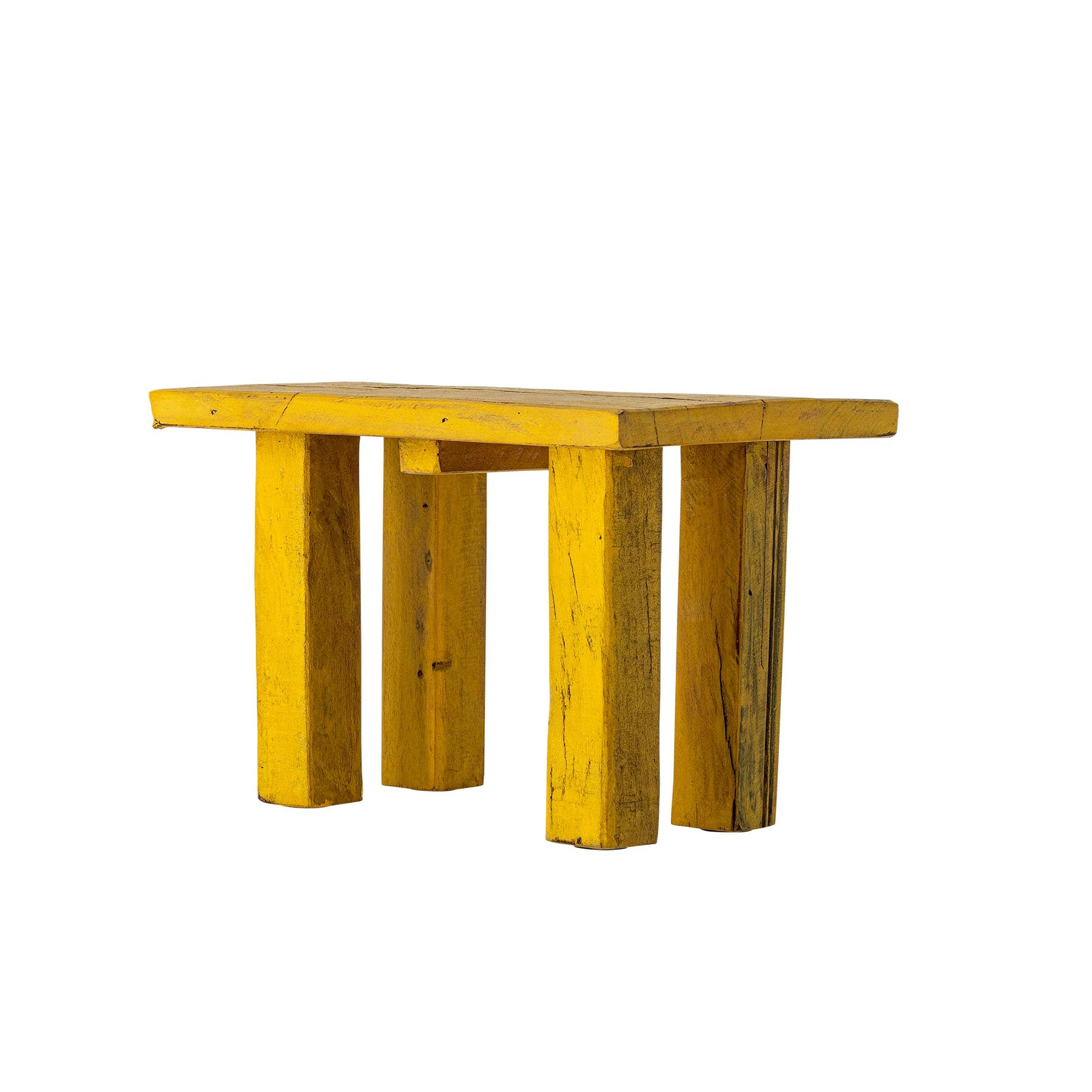Porir Sockel, Gelb, Recyceltes Holz in Yellow präsentiert im Onlineshop von KAQTU Design AG. Kunstgegenstände ist von Creative Collection