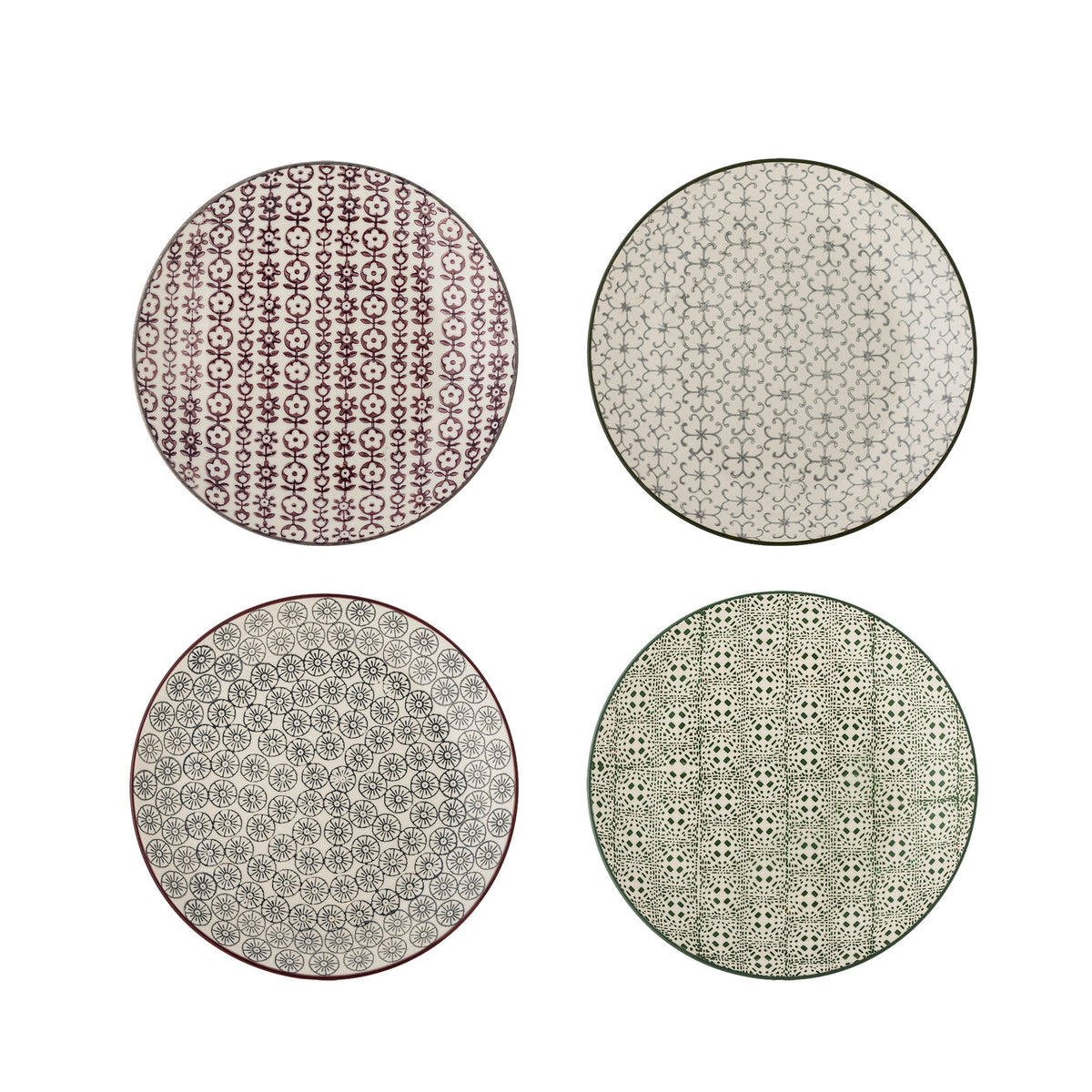 Karine Teller, Bunt, Steingut in Multi präsentiert im Onlineshop von KAQTU Design AG. Teller ist von Bloomingville