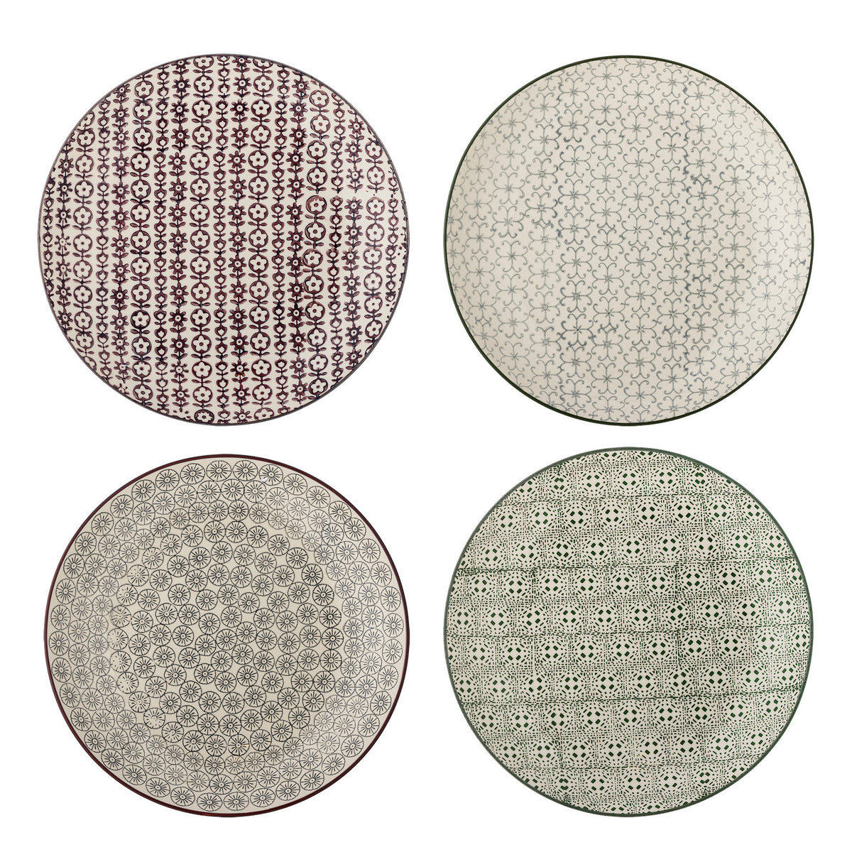 Karine Teller, Bunt, Steingut in Multi präsentiert im Onlineshop von KAQTU Design AG. Teller ist von Bloomingville