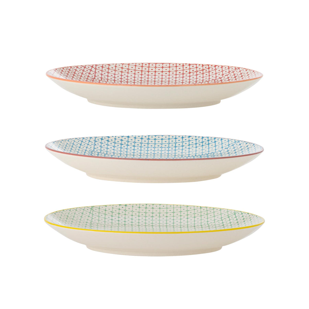 Carla Teller, Bunt, Steingut in Multi präsentiert im Onlineshop von KAQTU Design AG. Teller ist von Bloomingville