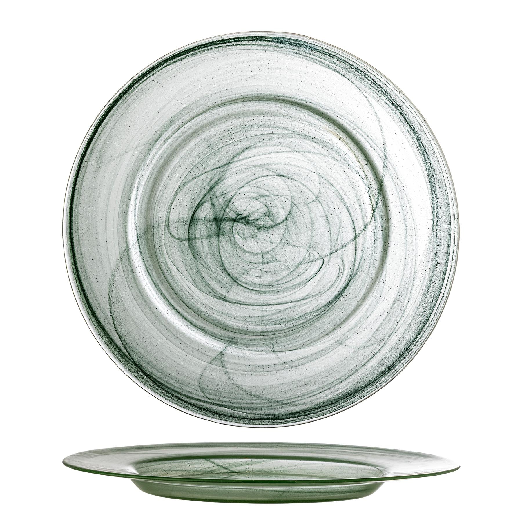 Amelie Teller, Grün, Glas in Green präsentiert im Onlineshop von KAQTU Design AG. Teller ist von Bloomingville