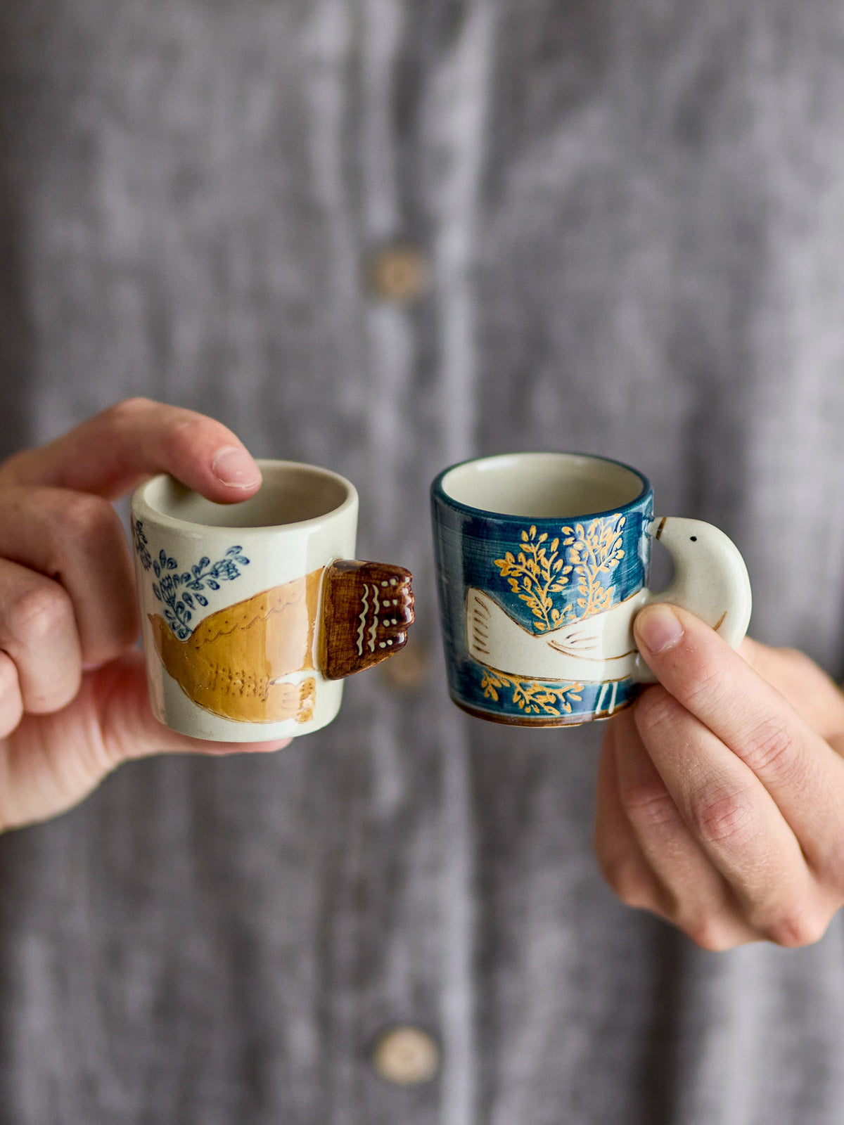Hezha Espressotasse, Blau, Steingut in Blau präsentiert im Onlineshop von KAQTU Design AG. Espressotassen ist von Bloomingville