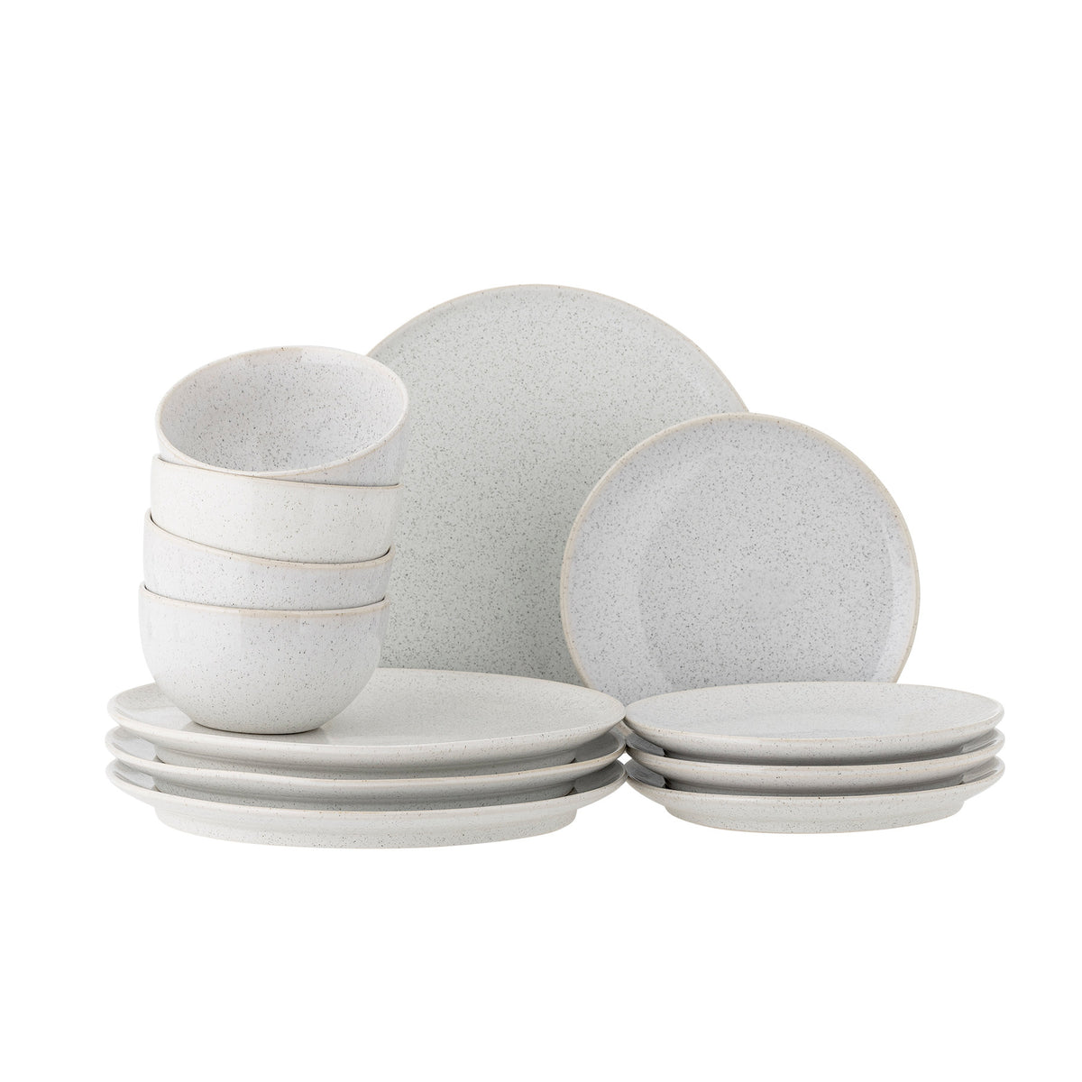Addison Geschirrset, Weiss, Steingut in Weiss präsentiert im Onlineshop von KAQTU Design AG. Geschirrset ist von Bloomingville