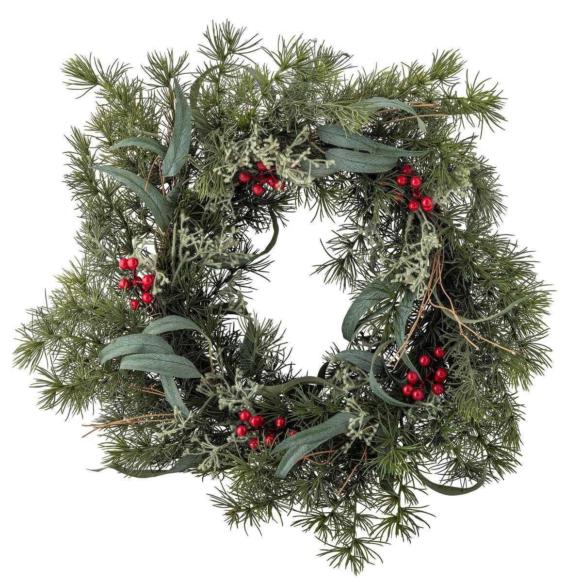 Pine Kranz, Grün, Künstliche Blumen in Grün präsentiert im Onlineshop von KAQTU Design AG. Weihnachtskränze ist von Bloomingville