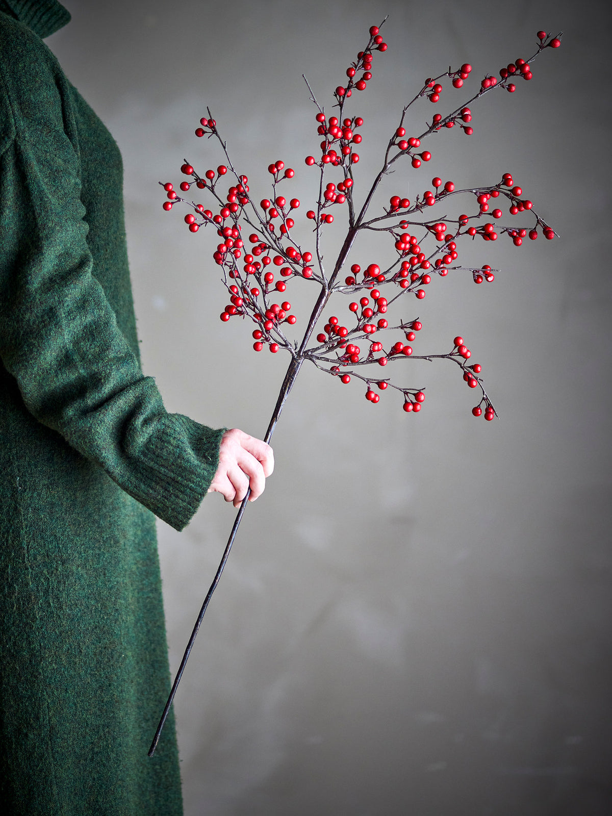 Ilex Stiel, Rot, Künstliche Blumen in Rot präsentiert im Onlineshop von KAQTU Design AG. Kunstblume ist von Bloomingville