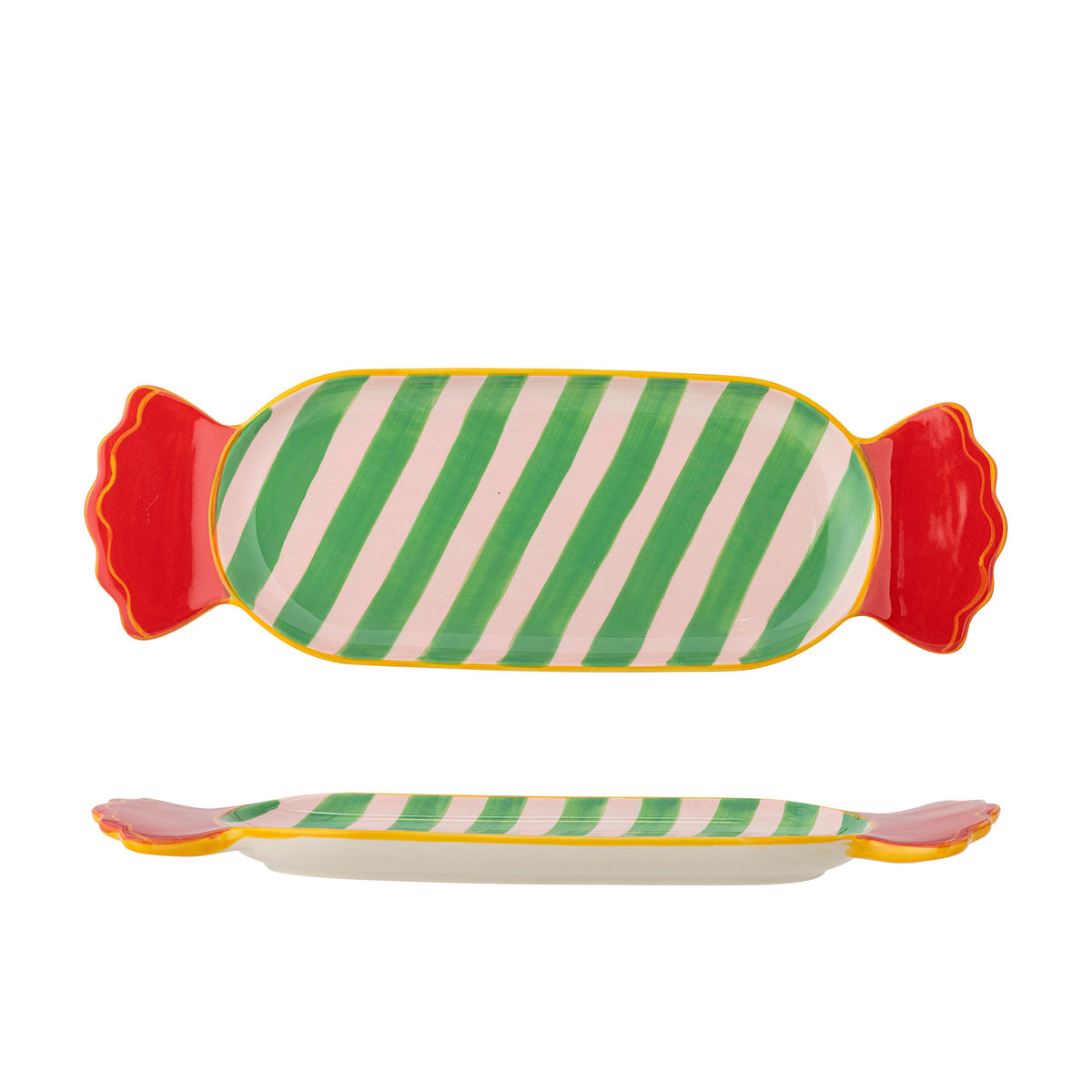 Caramella Servierplatte, Grün, Steingut in Grün präsentiert im Onlineshop von KAQTU Design AG. Servierplatten ist von Bloomingville