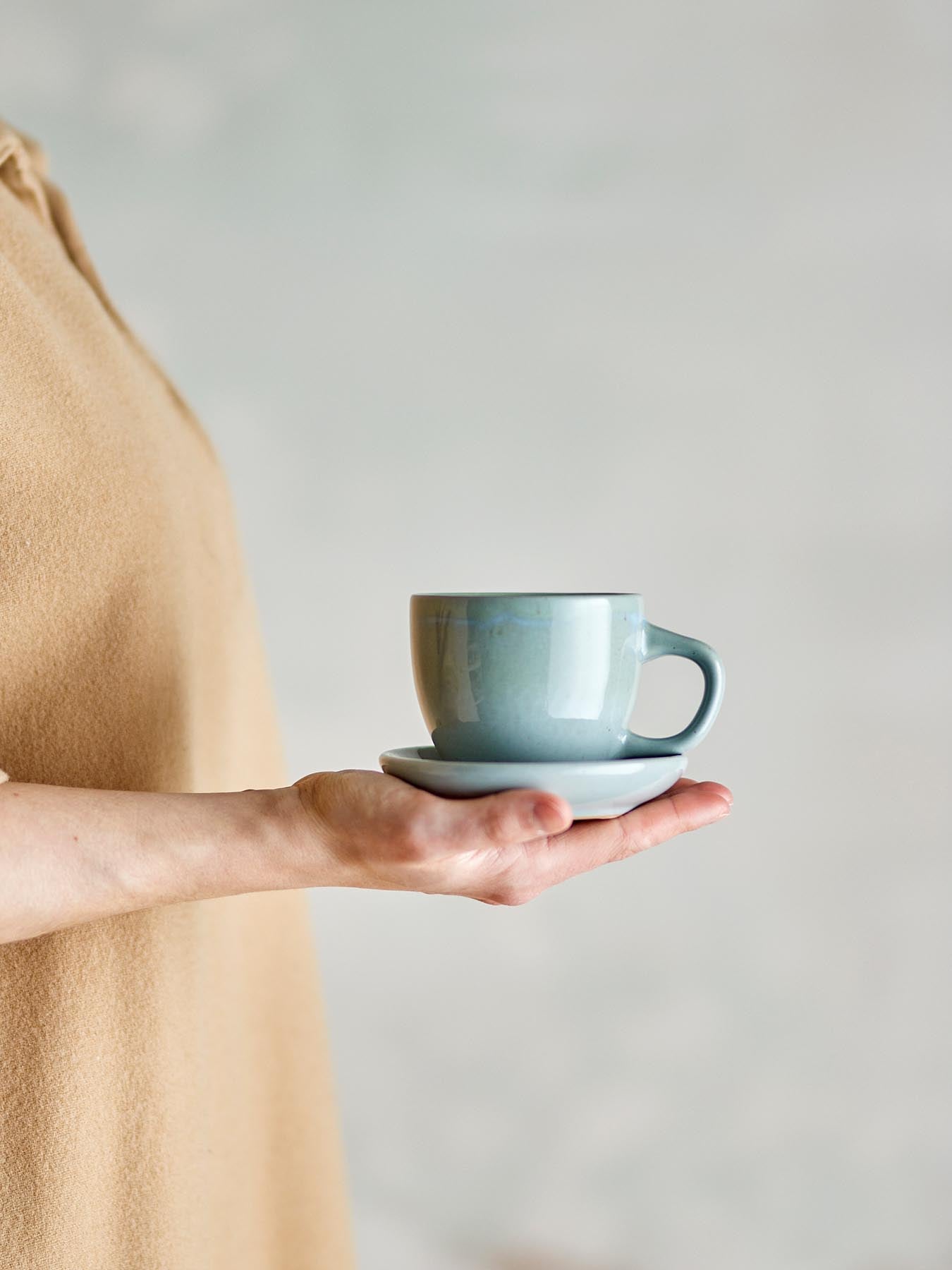 Brenta Tasse mit Untertasse, Blau, Steingut