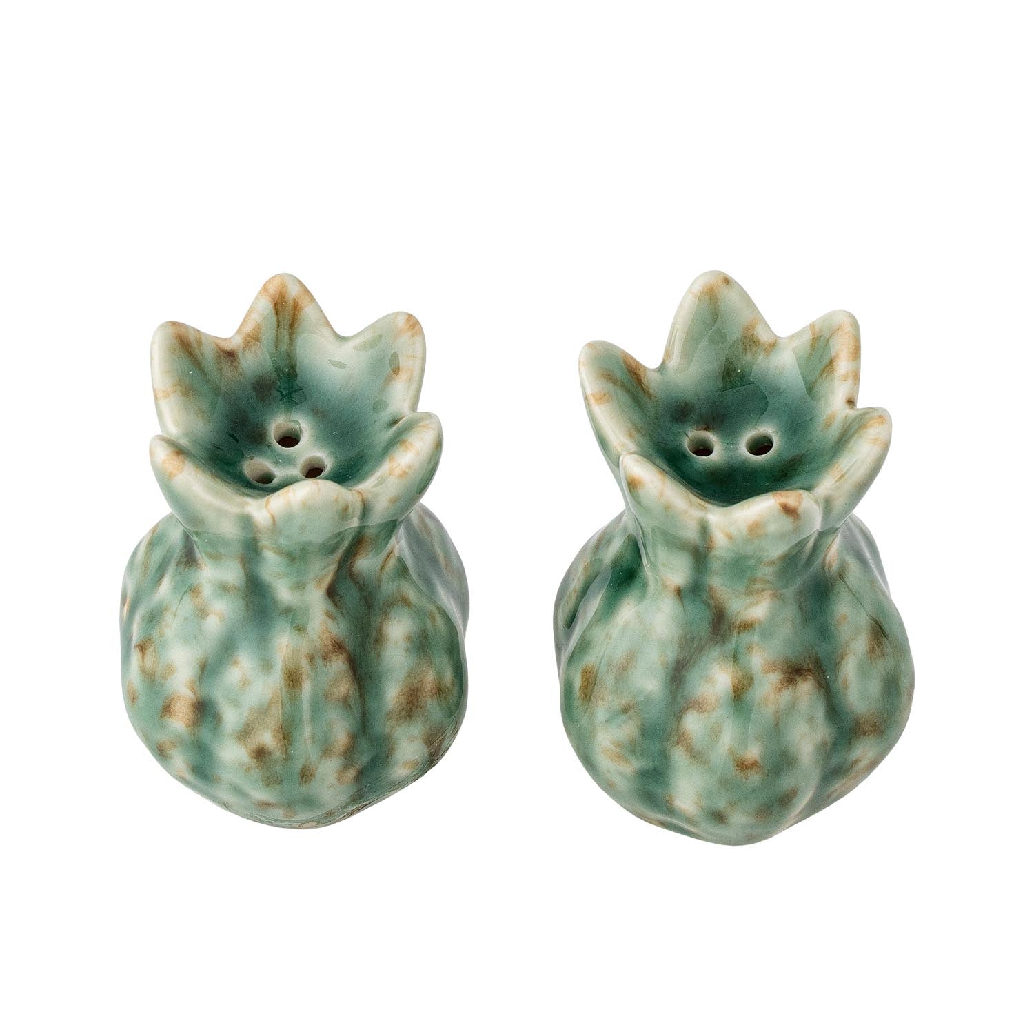 Cyrill Salz- und Pfefferset, Grün, Steingut in Grün präsentiert im Onlineshop von KAQTU Design AG. Aufbewahrungsdose ist von Creative Collection