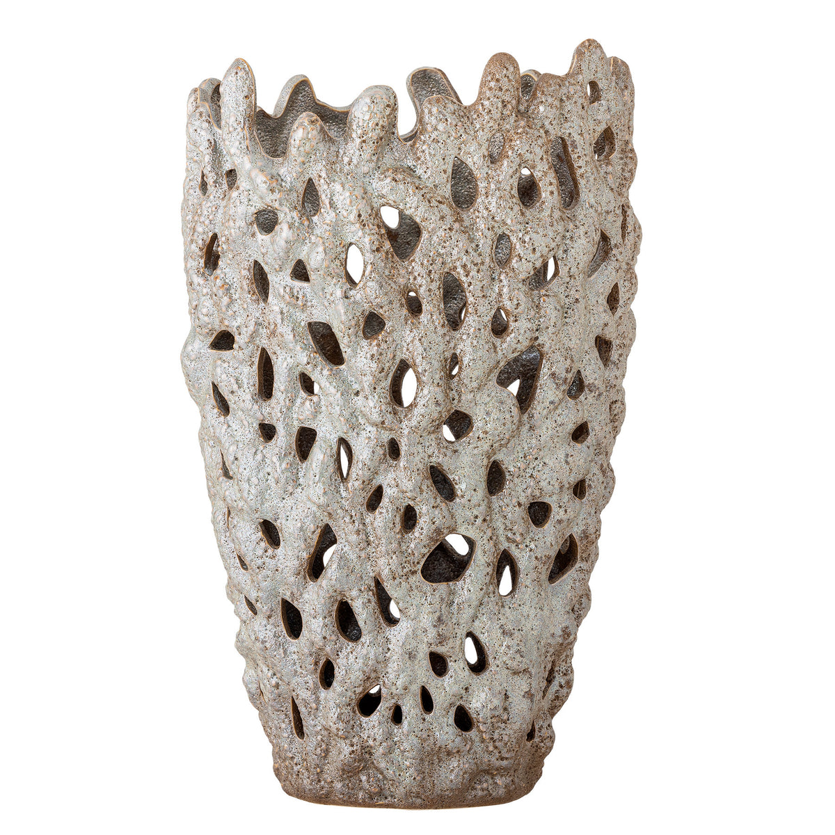 Eunice Deko-Vase, Weiss, Steingut in Weiss präsentiert im Onlineshop von KAQTU Design AG. Vase ist von Bloomingville