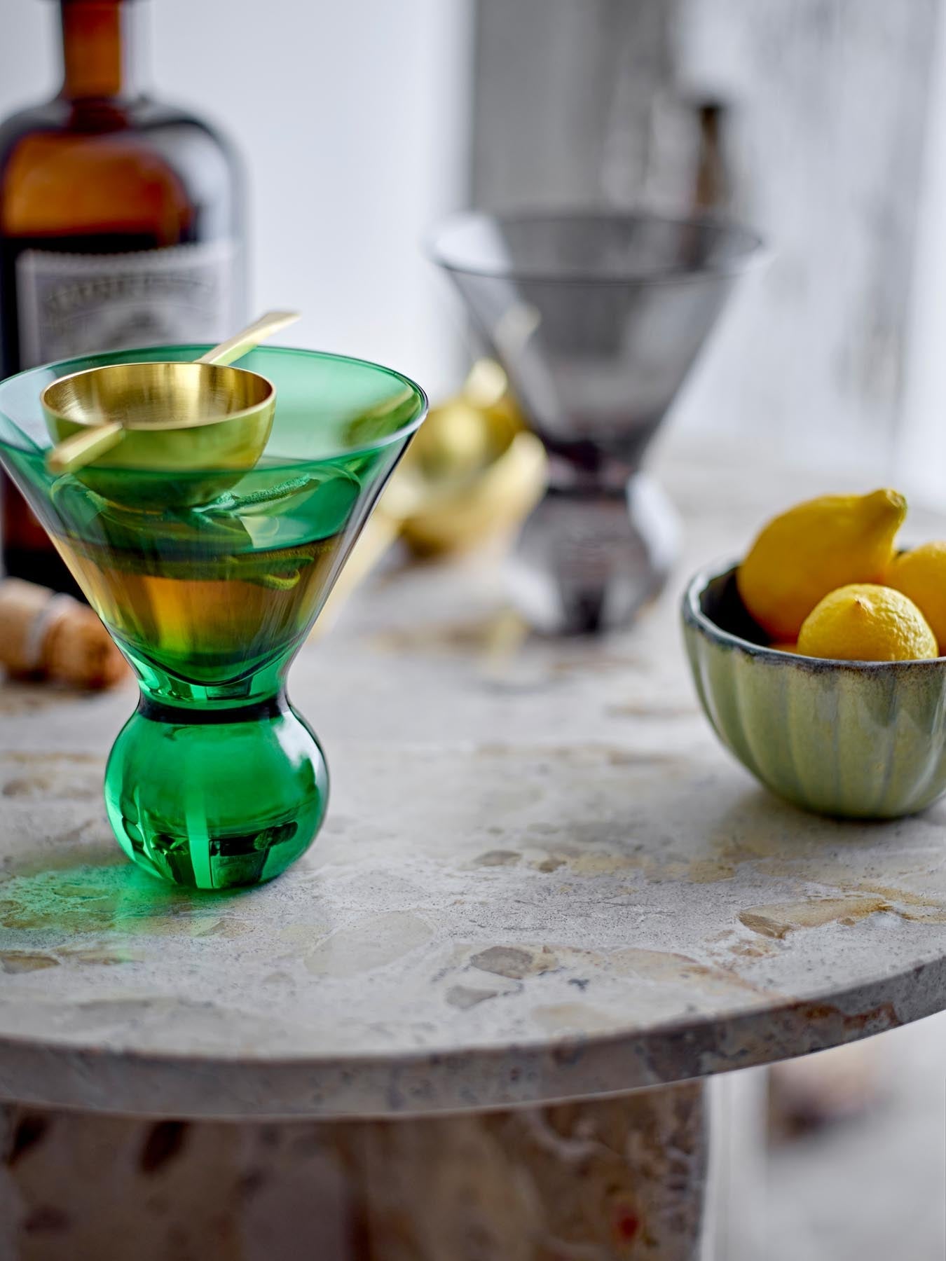 Corliss Cocktailglas, Grün, Glas in Grün präsentiert im Onlineshop von KAQTU Design AG. Glas ist von Bloomingville