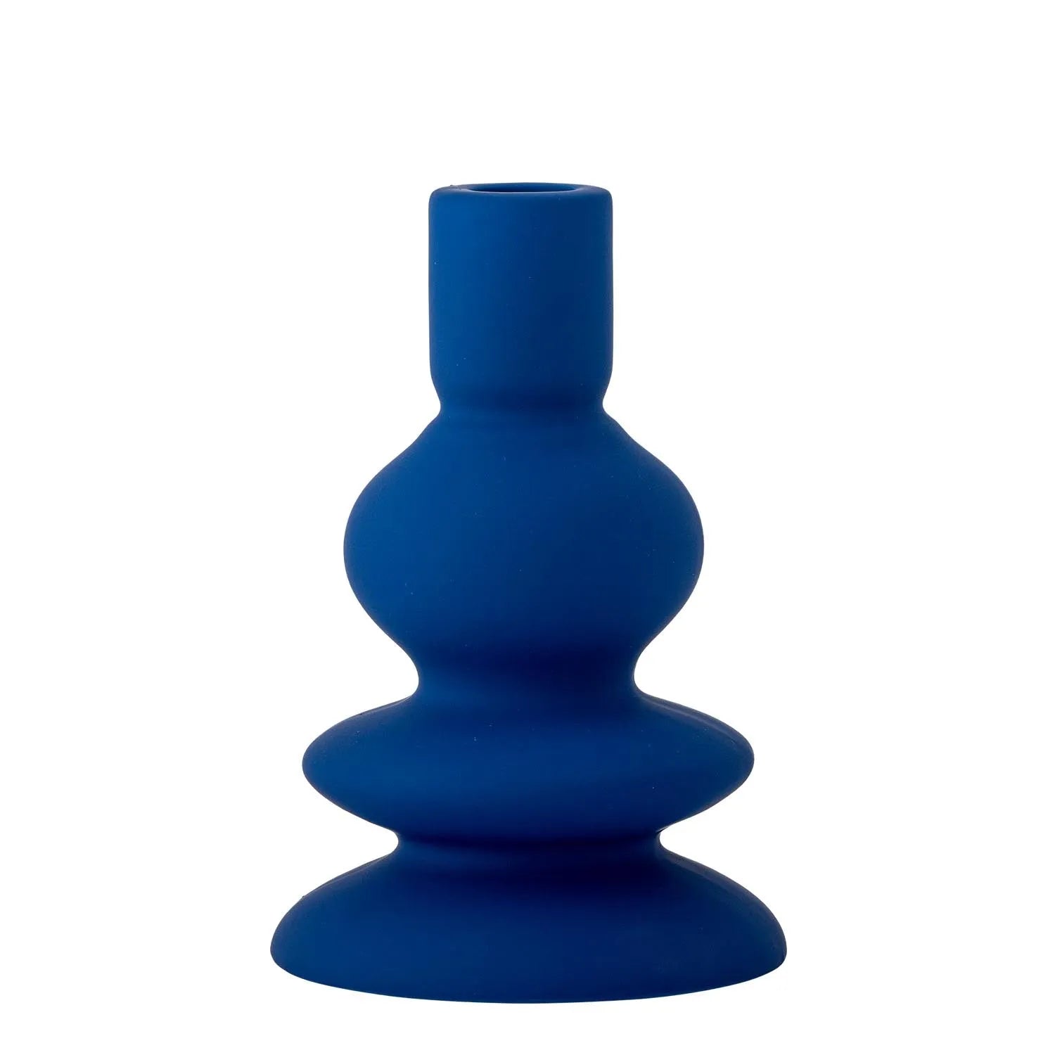 Thorne Kerzenhalter, Blau, Steingut in Blau präsentiert im Onlineshop von KAQTU Design AG. Kerzenständer ist von Bloomingville