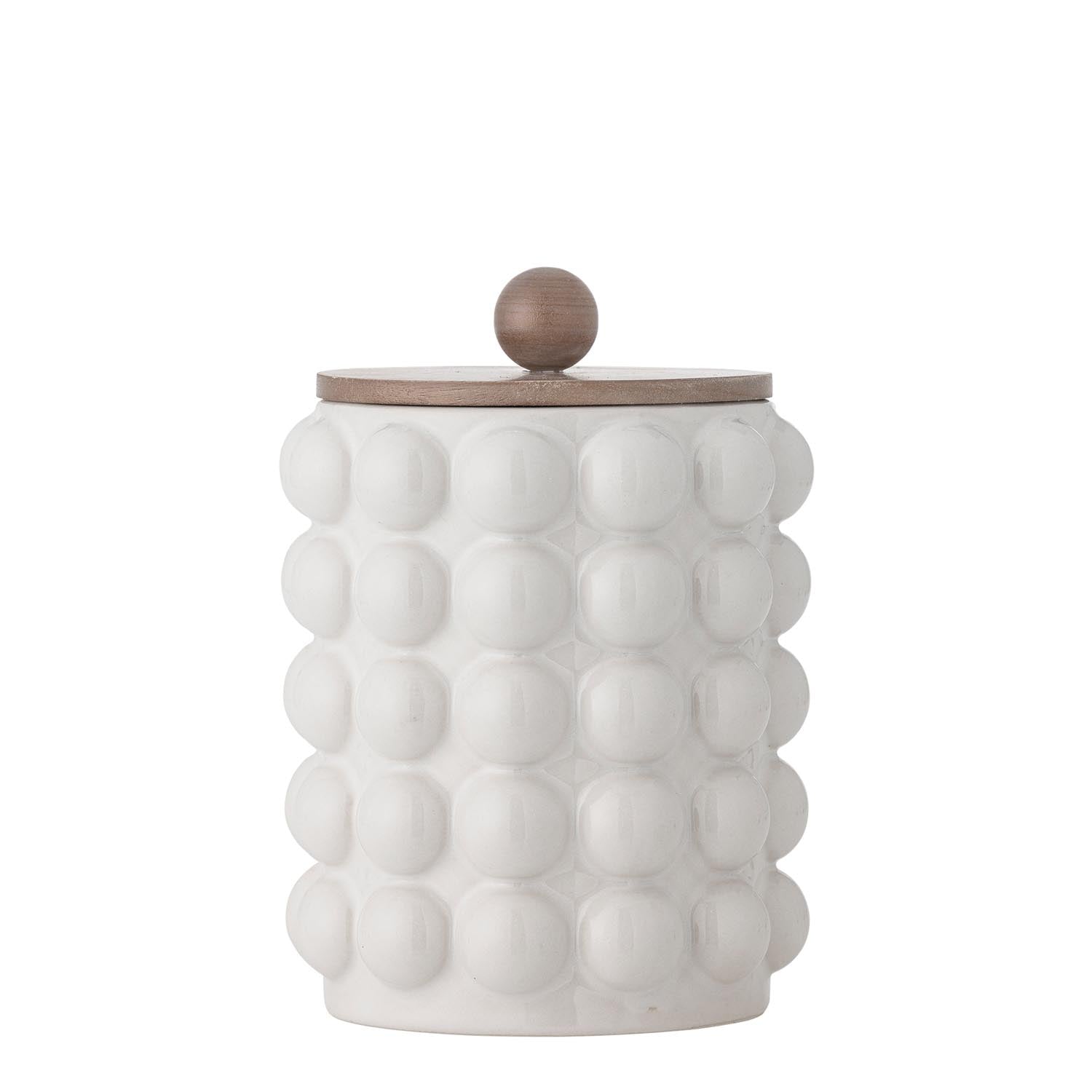 Madge Gefäß mit Deckel, Weiß, Steingut in Weiß präsentiert im Onlineshop von KAQTU Design AG. Kanne ist von Creative Collection