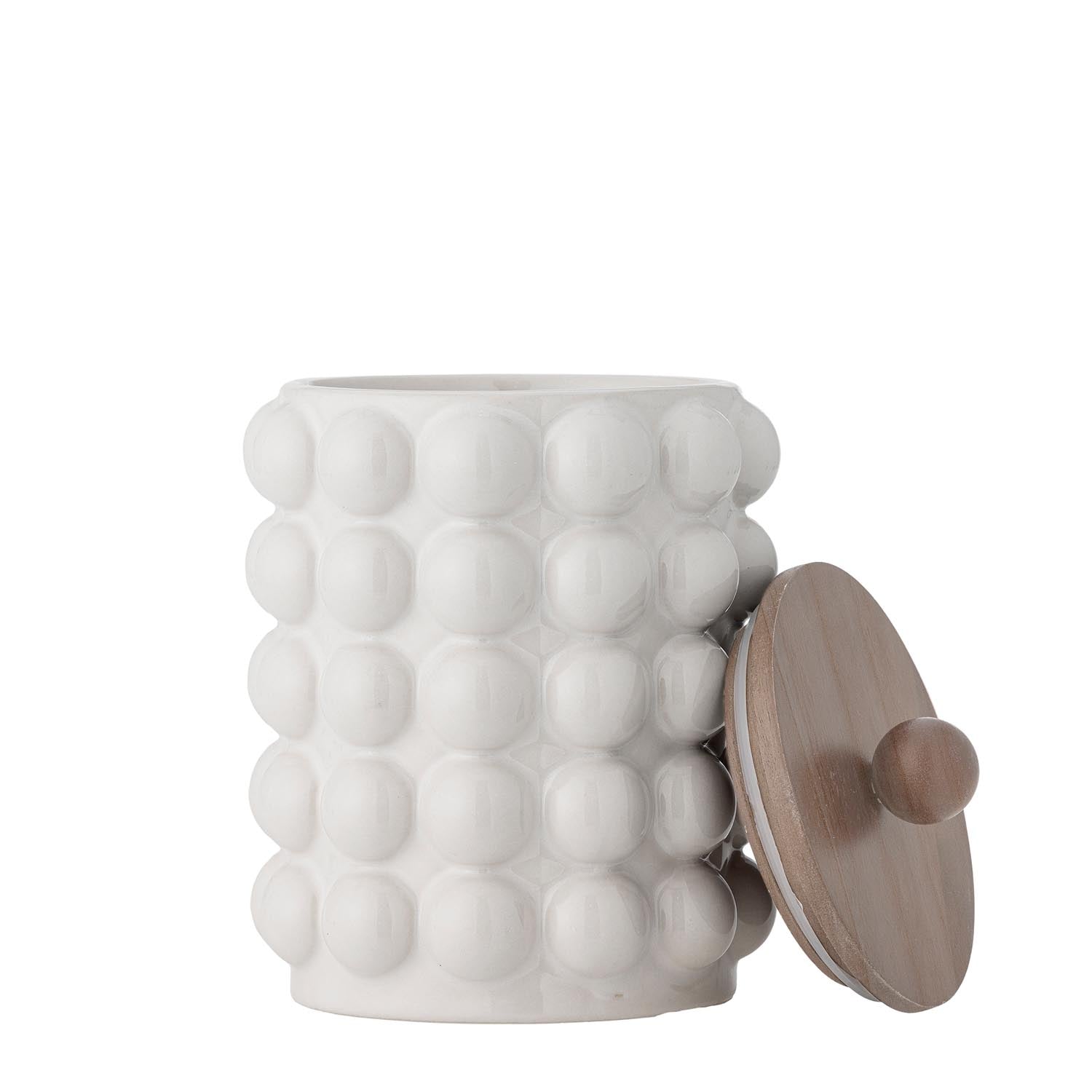 Madge Gefäß mit Deckel, Weiß, Steingut in Weiß präsentiert im Onlineshop von KAQTU Design AG. Kanne ist von Creative Collection