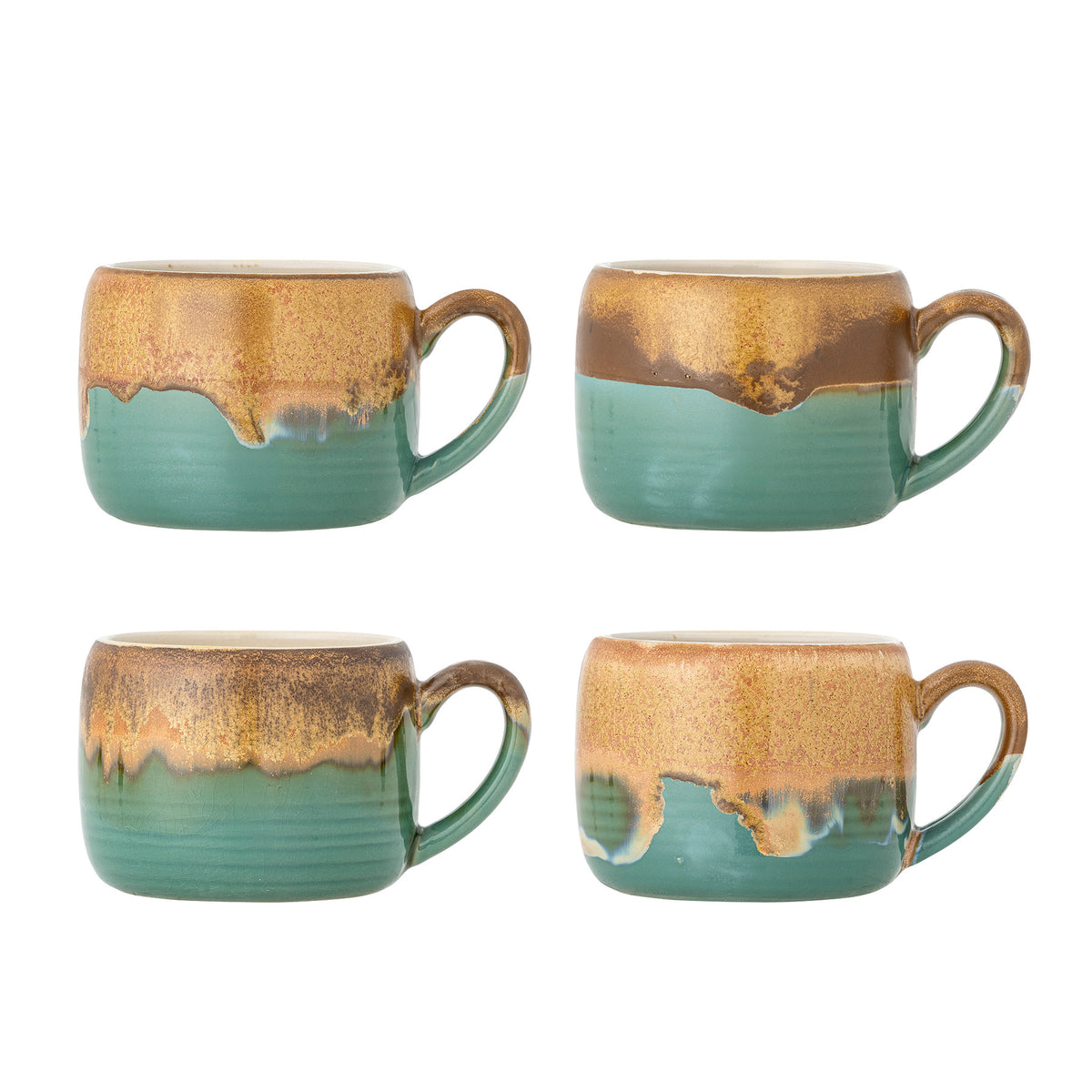Sheen Becher, Grün, Steingut in Grün präsentiert im Onlineshop von KAQTU Design AG. Tasse ist von Bloomingville