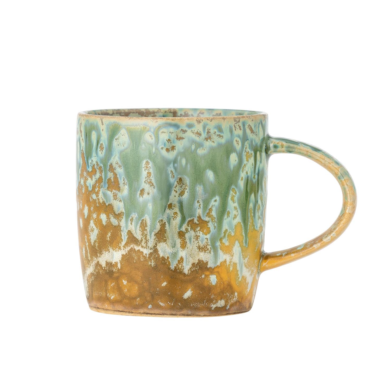 Genießen Sie Ihren Kaffee stilvoll mit dem Milani Becher von Bloomingville. Jedes Stück ist ein einzigartiges Kunstwerk aus robustem Steinzeug in eleganten Grüntönen.