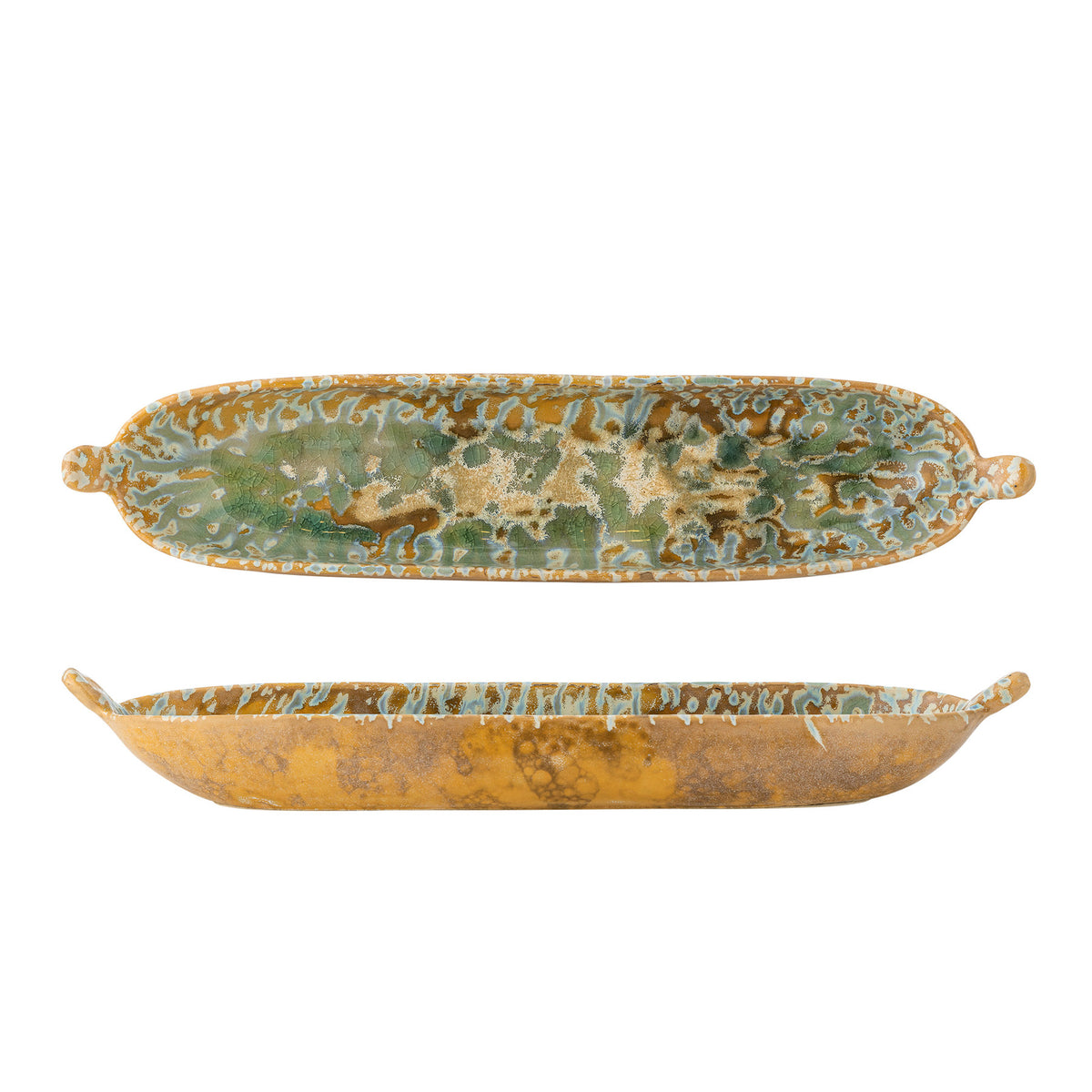 Milani Servierplatte, Grün, Steingut in Grün präsentiert im Onlineshop von KAQTU Design AG. Servierplatten ist von Bloomingville