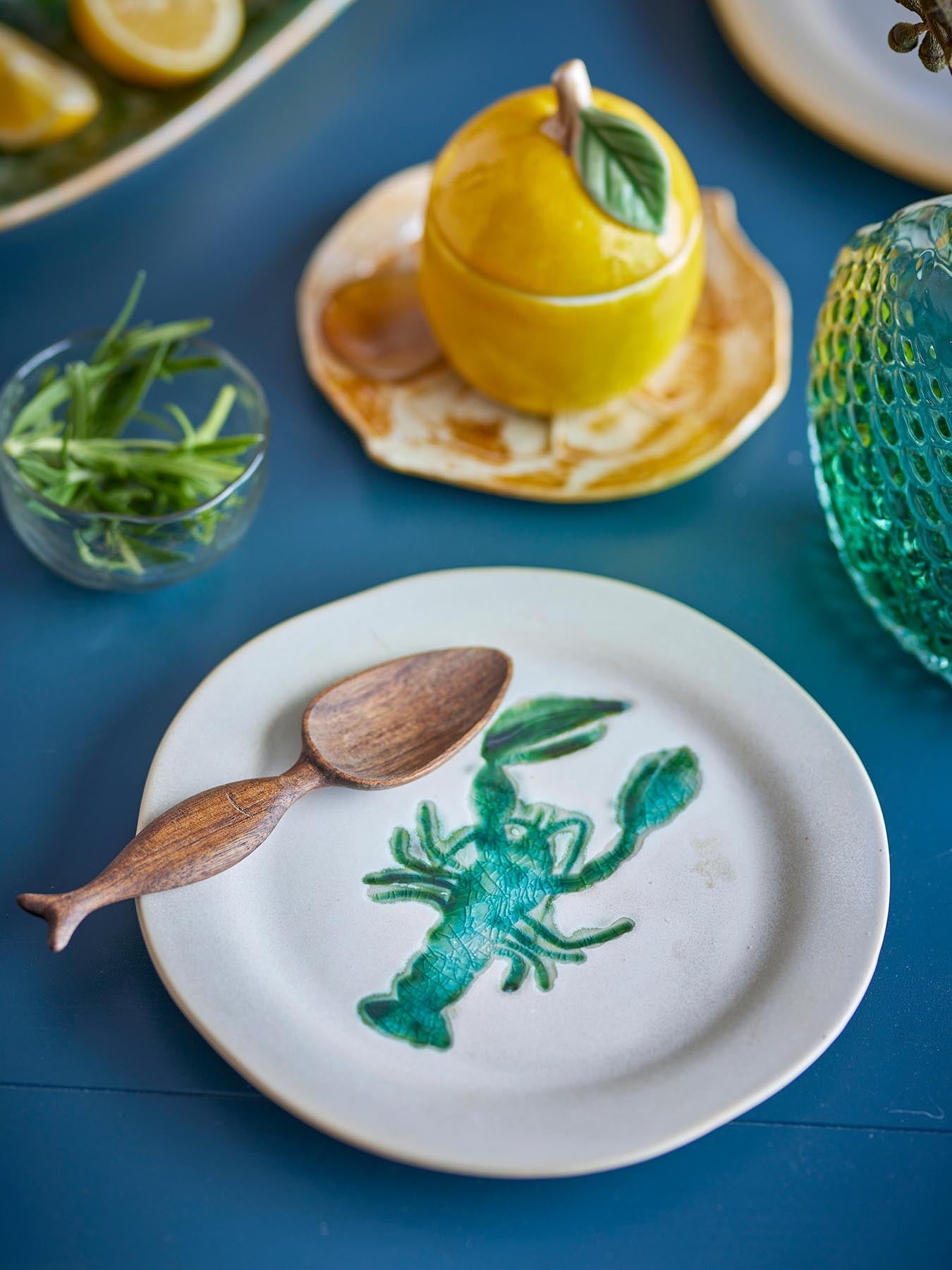 Hadden Teller, Grün, Steingut in Grün präsentiert im Onlineshop von KAQTU Design AG. Teller ist von Creative Collection