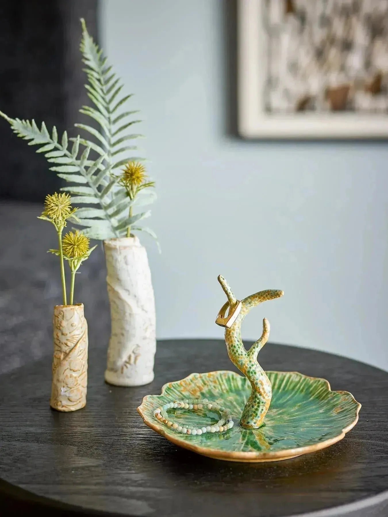 Litton Tablett, Grün, Steingut in Grün präsentiert im Onlineshop von KAQTU Design AG. Tablett ist von Bloomingville