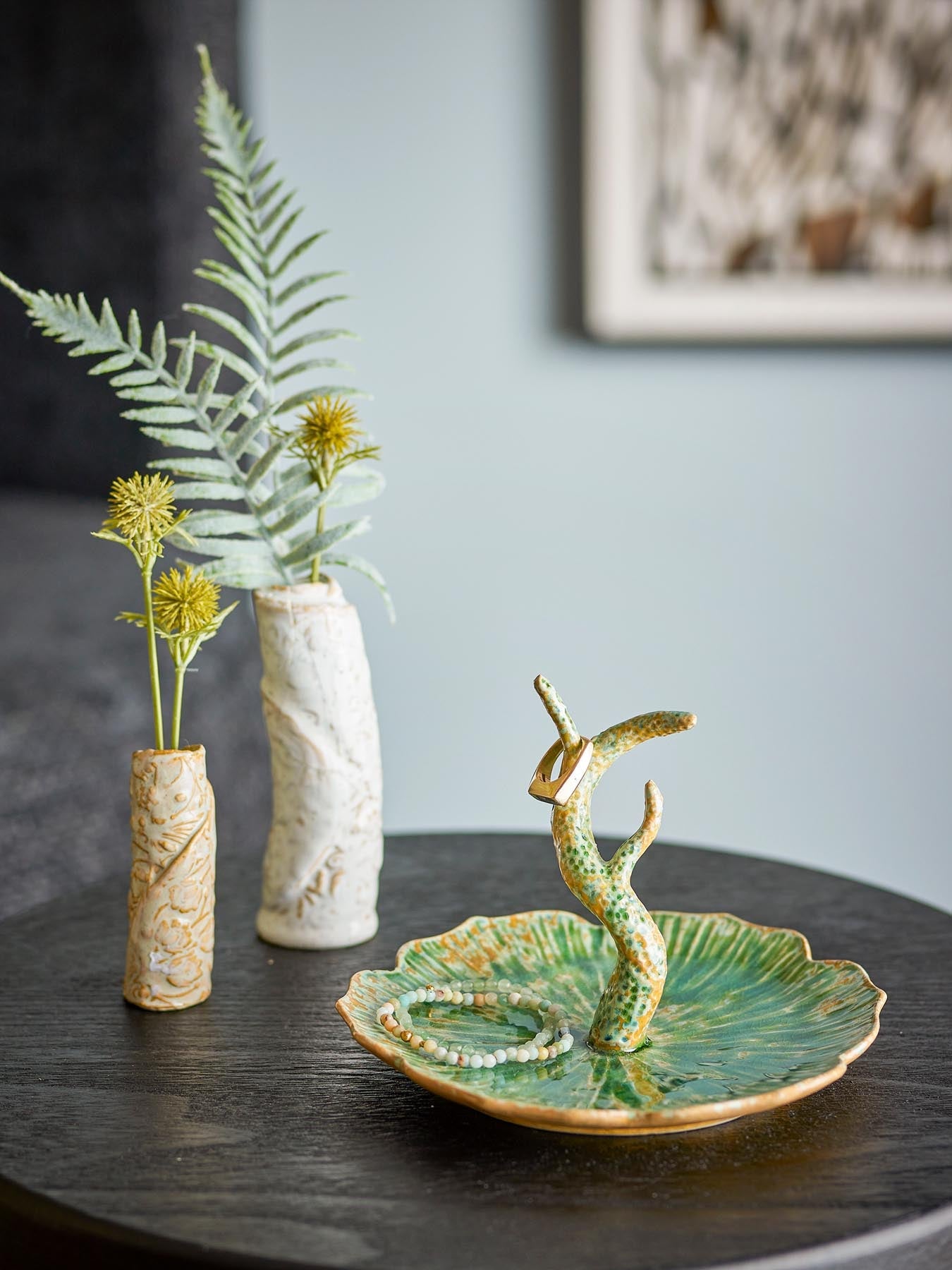Litton Tablett, Grün, Steingut in Grün präsentiert im Onlineshop von KAQTU Design AG. Tablett ist von Bloomingville