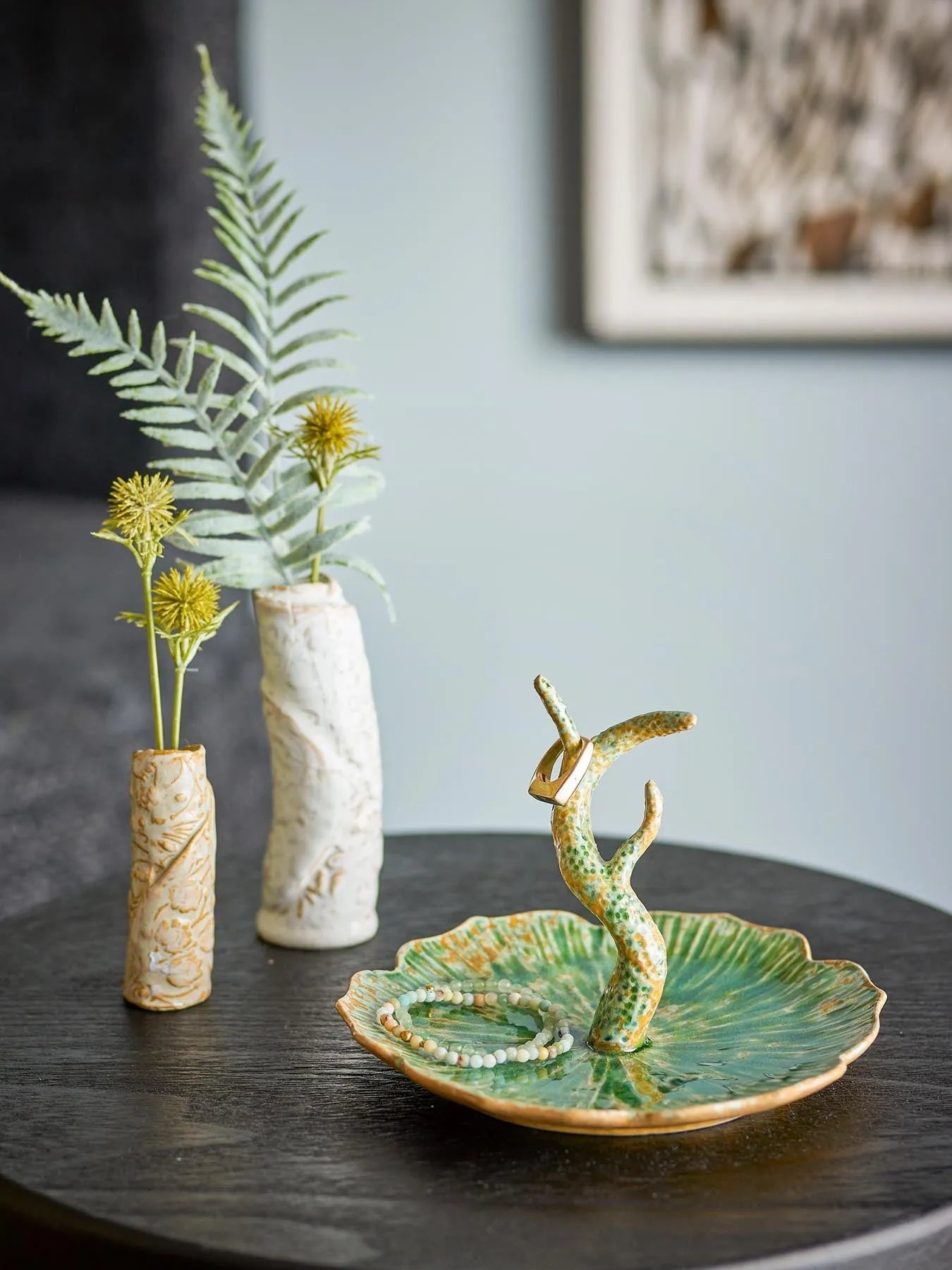 Litton Tablett, Grün, Steingut in Grün präsentiert im Onlineshop von KAQTU Design AG. Tablett ist von Bloomingville