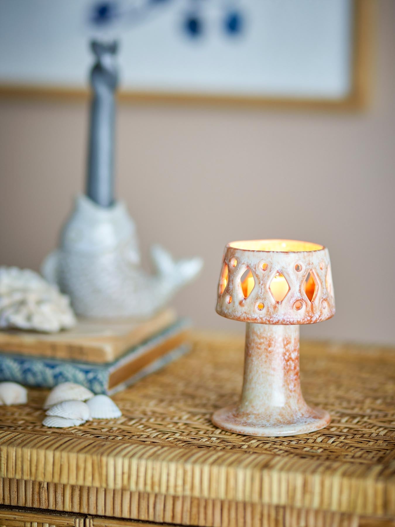 Patty Teelichthalter, Natur, Steingut in Natur präsentiert im Onlineshop von KAQTU Design AG. Kerzenständer ist von Creative Collection