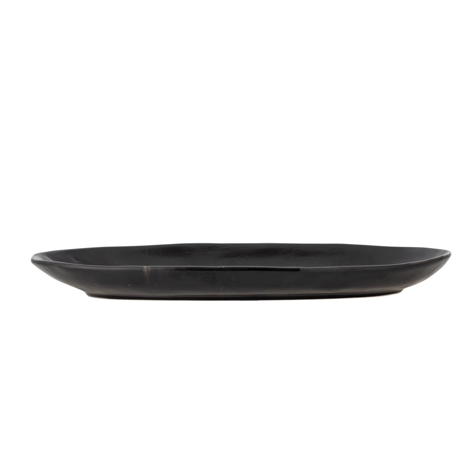 Erleben Sie das Amberly Serviertablett von Bloomingville – ein stilvolles, schwarzes Steingut-Tablett mit einzigartigem Blumenmuster für jede Gelegenheit.