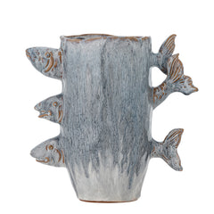 Tace Vase, Blau, Steingut