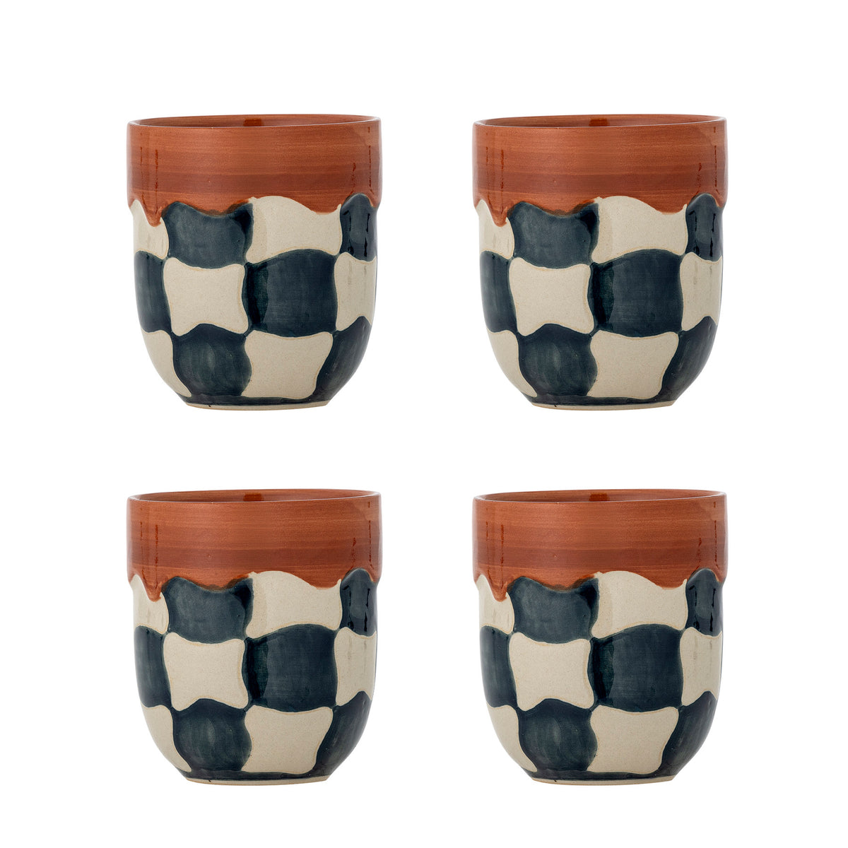 Check Tasse, Blau, Steingut in Blau präsentiert im Onlineshop von KAQTU Design AG. Tasse ist von Bloomingville